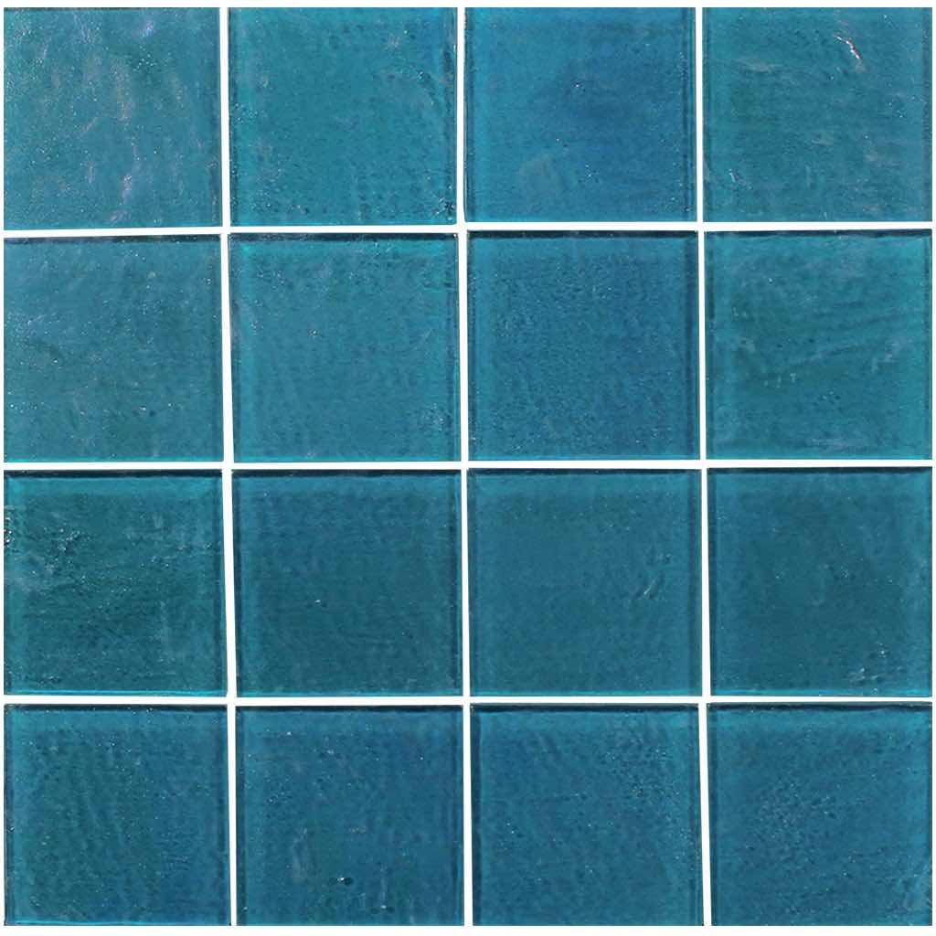 Iridescent Glass Tile Veranda Turquoise 3x3 - Stunning Mosaic Tiles for Kitchen Backsplash, Bathroom Wall & Pool Decor