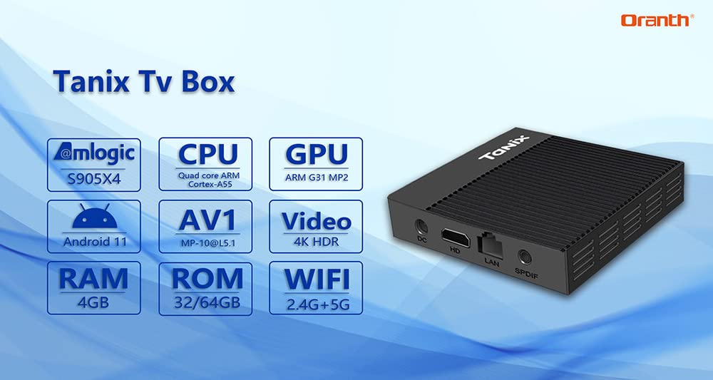 Android TV Box 11.0 (4GB RAM 64GB ROM) - S905X4 Quad-Core 4K HDR Smart TV Box with Bluetooth 4.0, Dual Band WiFi 2.4G/5G - Perfect for Streaming Netflix, YouTube & Gaming in 3D | Home Entertainment Media Player