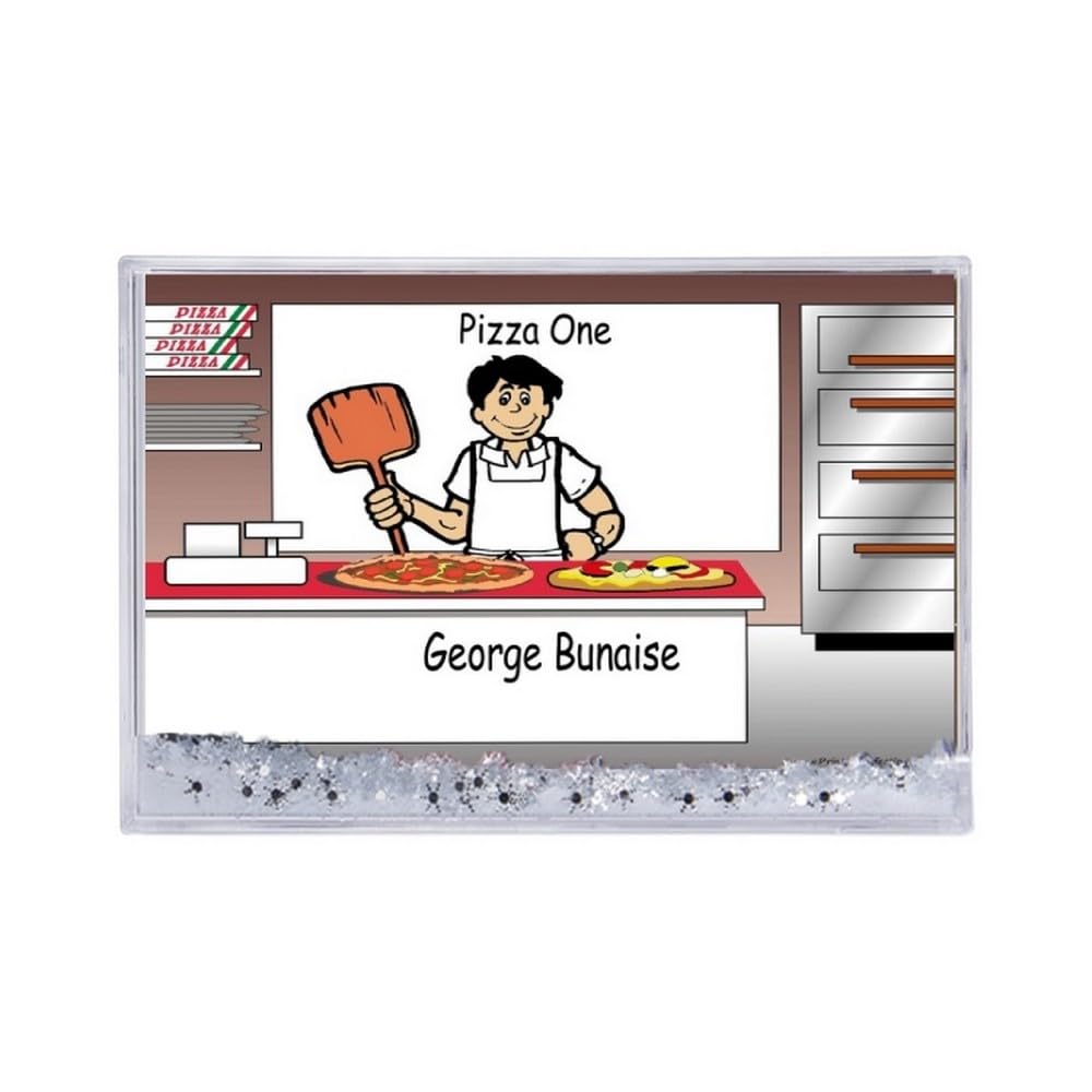 Custom Personalized Pizza Maker Gift for Men - Unique Snow Globe Frame with Photo - Perfect for Father's Day, Birthday & Anniversary Presents