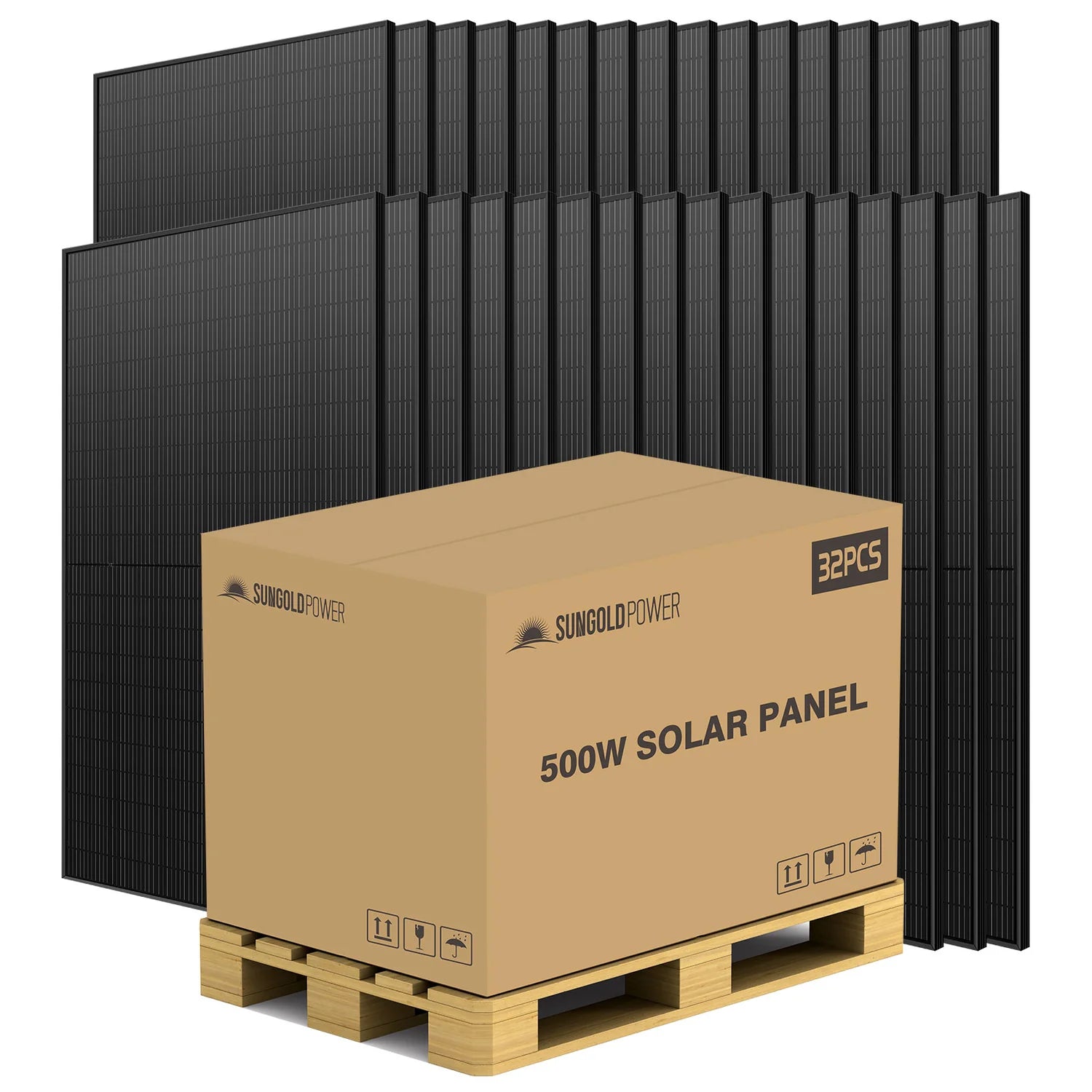 SunGoldPower 500W Monocrystalline Black PERC Solar Panel - High Efficiency Solar Panel for Home, RV, Boat & Off-Grid Power - Perfect for Residential, Camping and Emergency Backup Power