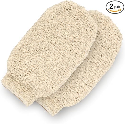 Elysians Natural Jute Bath Gloves for Exfoliation & Massage | Improves Blood Circulation | Machine Washable Hemp Shower Mitt for Women & Men | Perfect for Spa, Body Scrub & Dry Skin Care