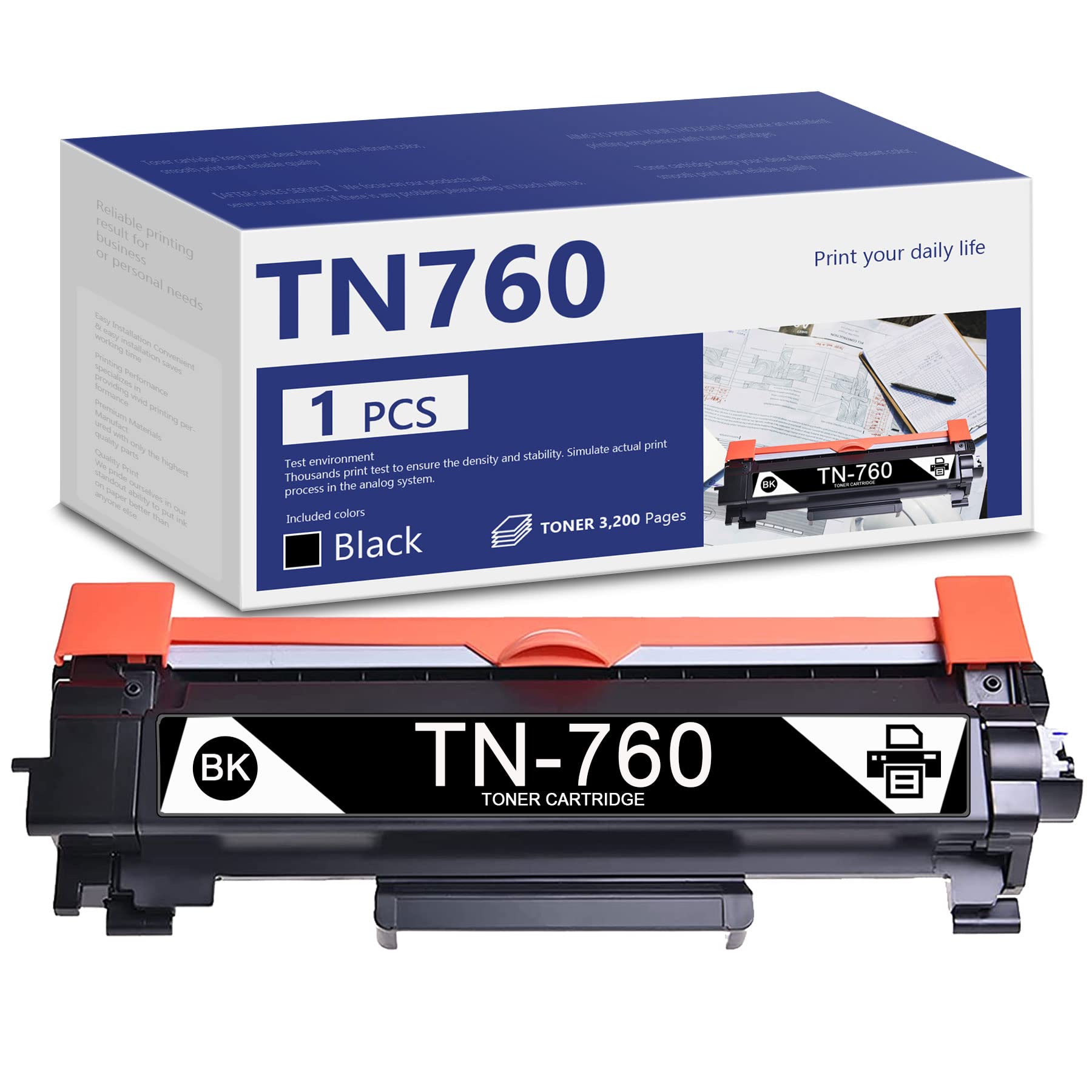 ZIRCONTONER TN760 Toner Cartridge for Brother Printers - Home & Office Use