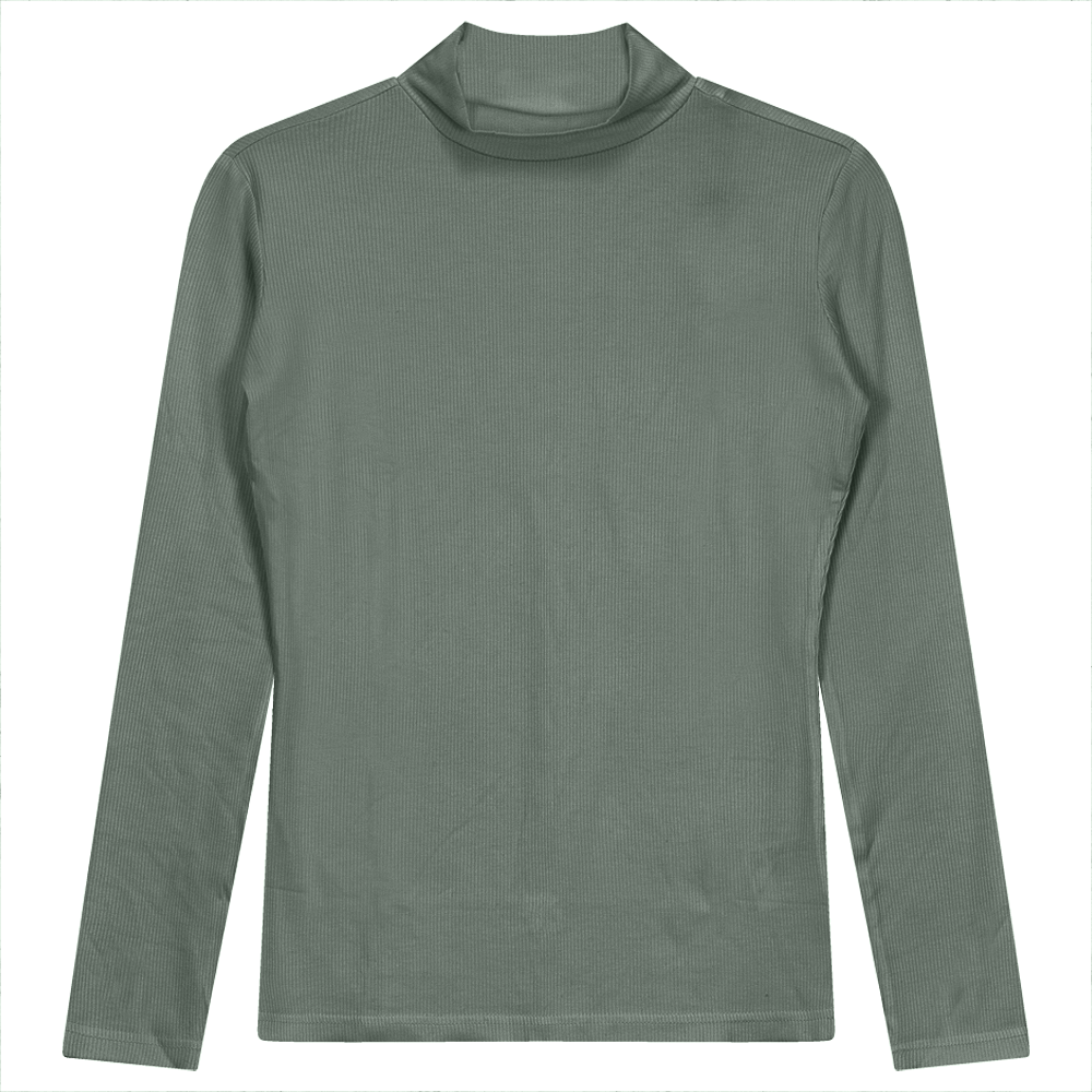 Women's Mock Neck Layering Tee - Soft Stretch Basic Top for Fall & Winter - Perfect for Layering Under Sweaters, Jackets or Wearing Alone