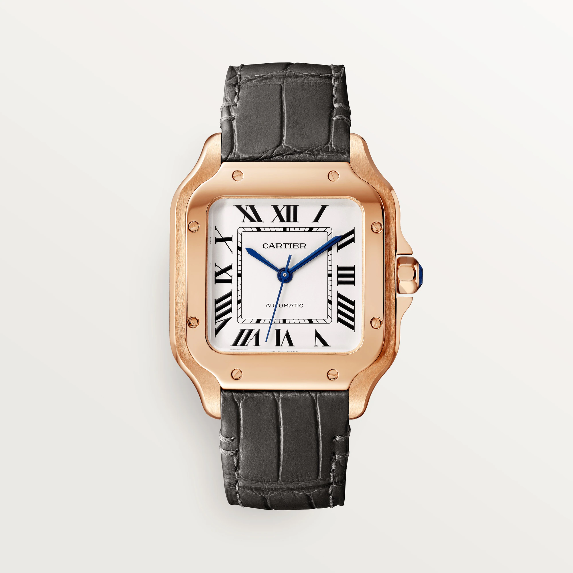 Cartier Santos Rose Gold Unisex Watch - Luxury Swiss Automatic Timepiece for Men & Women - Perfect for Business, Gifts & Special Occasions