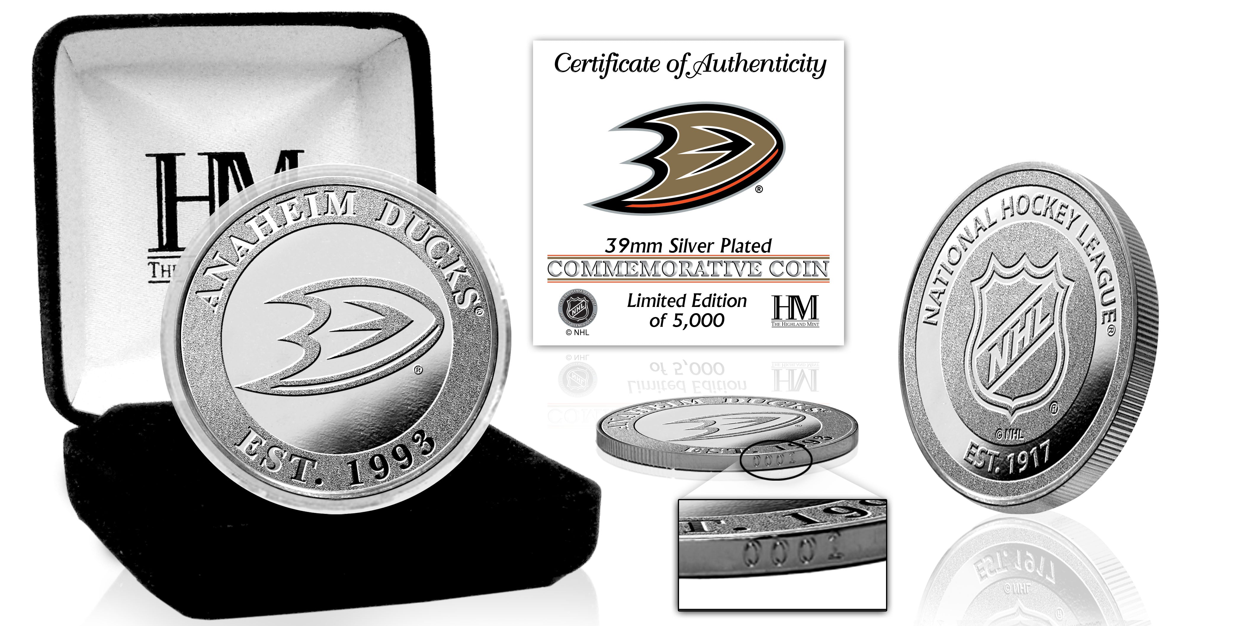 Anaheim Ducks Commemorative Silver Mint Coin - Limited Edition NHL Collectible for Fans & Gift Ideas | Perfect for Sports Memorabilia Collections, Fan Gifts, and Special Occasions