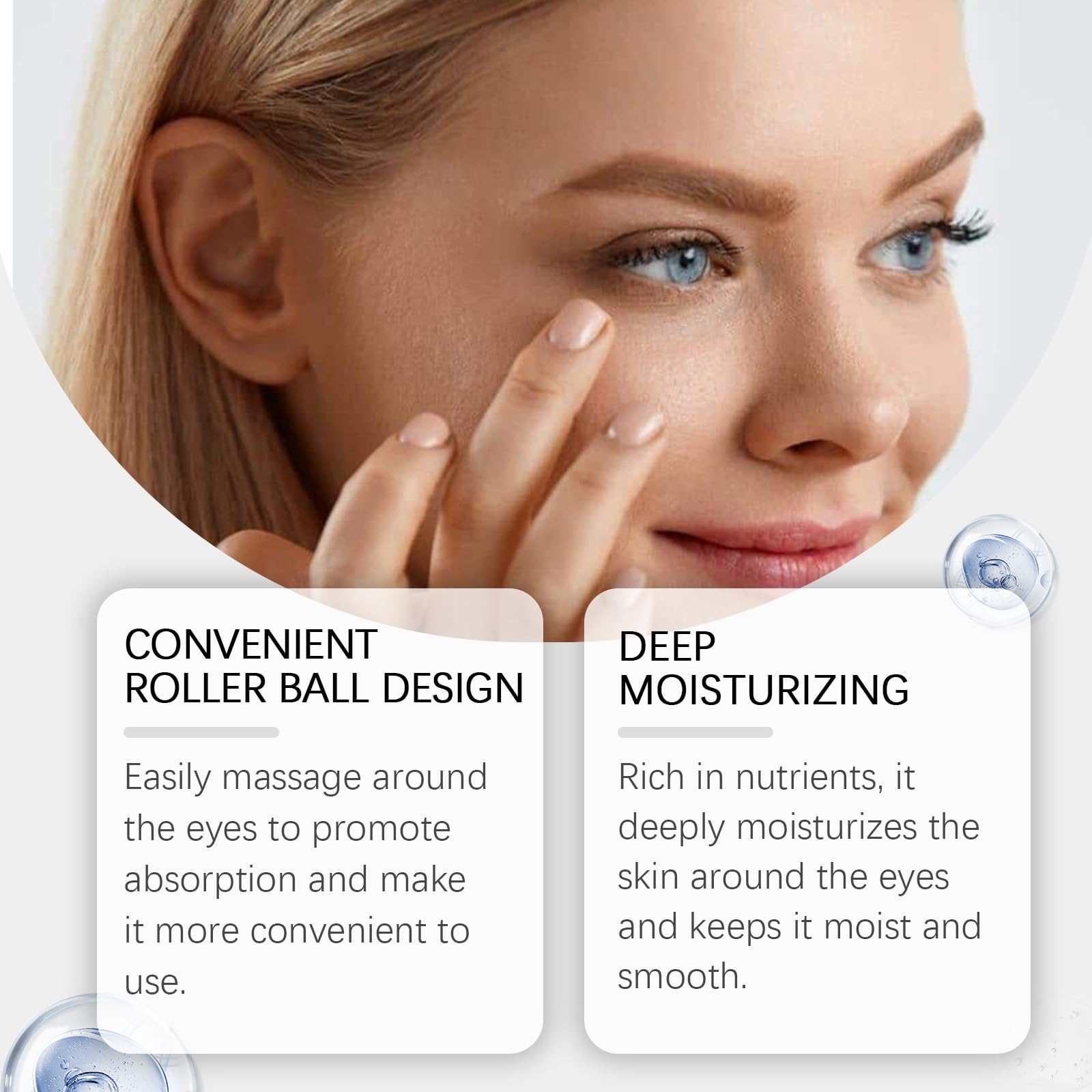 Castor Oil & Frankincense Eye Roller - Anti-Wrinkle & Moisturizing Rollerball for Dark Circles & Fine Lines (2 Pack) | Perfect for Nighttime Skincare & Travel