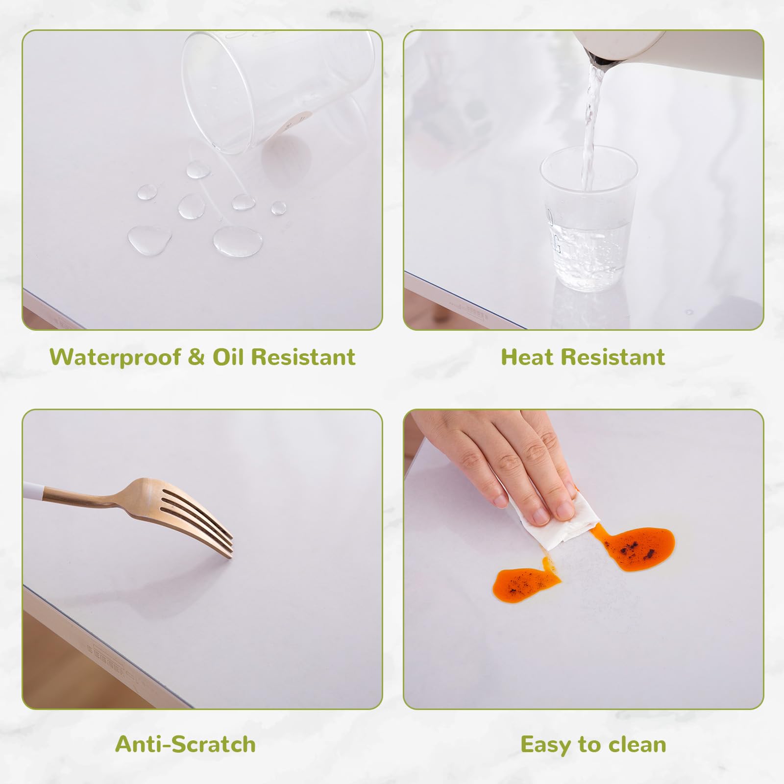 54 Inch Clear Round Table Cover - 1.5mm Thick Waterproof Vinyl Table Protector for Dining Room, Kitchen, Party & Outdoor Use - Fits 54