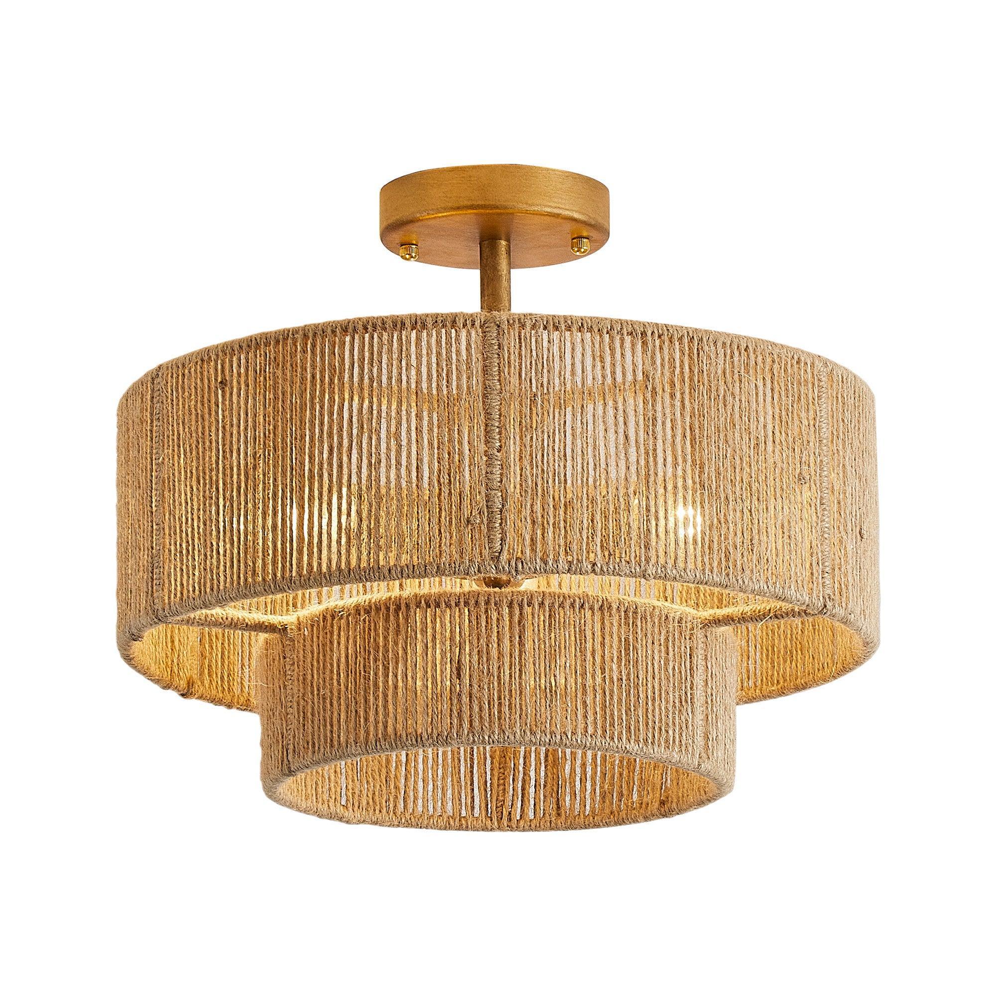 3-Light Traditional Farmhouse Wabi Sabi Flush Mount Ceiling Light - Perfect for Kitchen, Dining Room & Bedroom Lighting