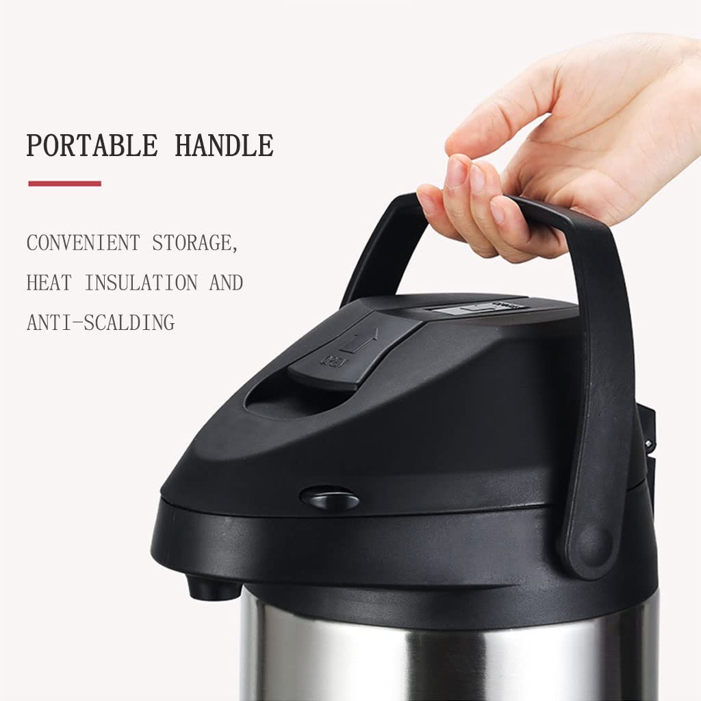 Premium Stainless Steel Thermal Coffee Carafe - 24-Hour Heat Retention, Large Capacity Double-Wall Vacuum Insulated Travel Kettle for Home & Office Use | Perfect for Camping, Road Trips & Daily Commute