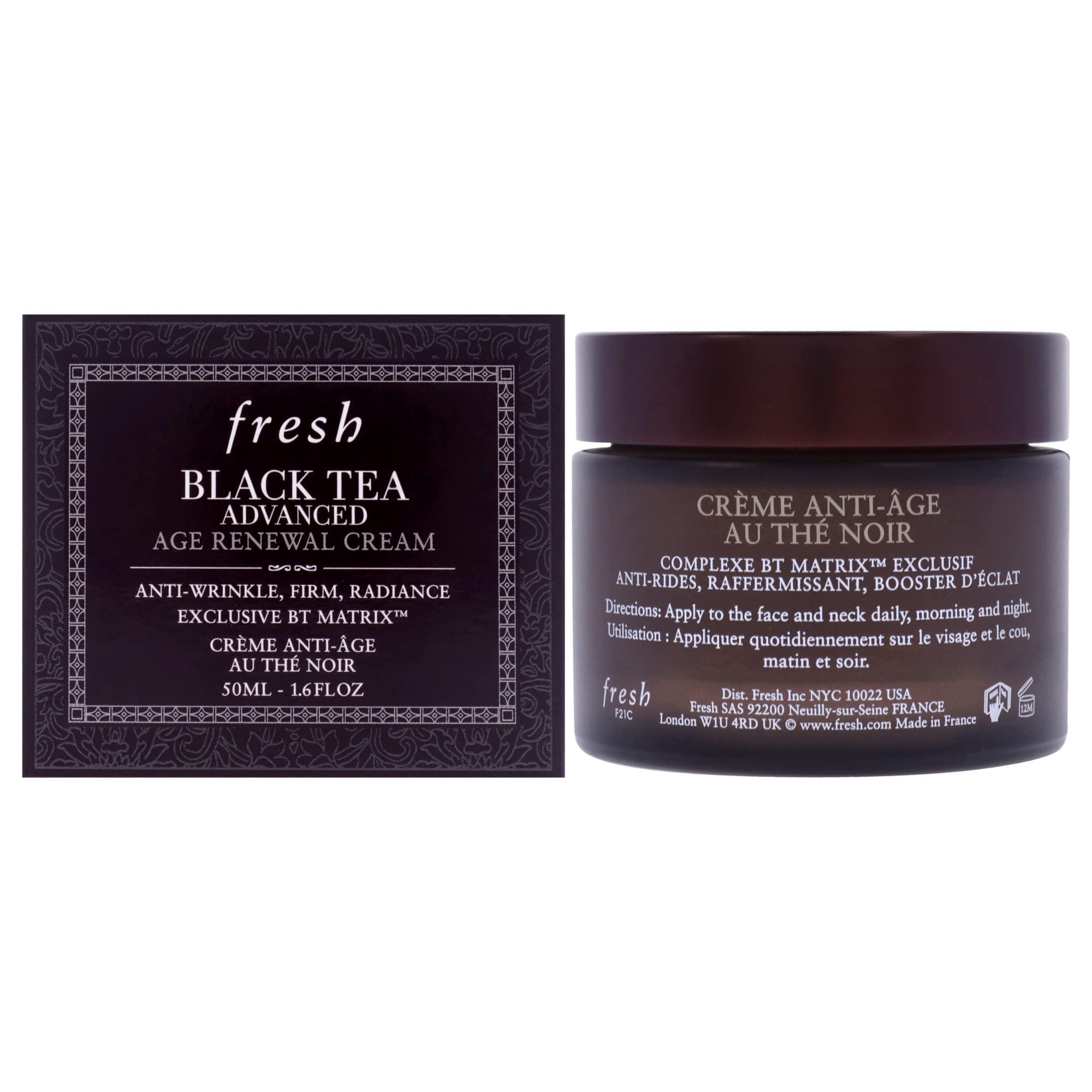 Premium Black Tea Anti-Aging Face Cream for Women - 1.7 oz | Deep Hydration & Wrinkle Reduction | Perfect for Night Routine & Daily Moisturizing