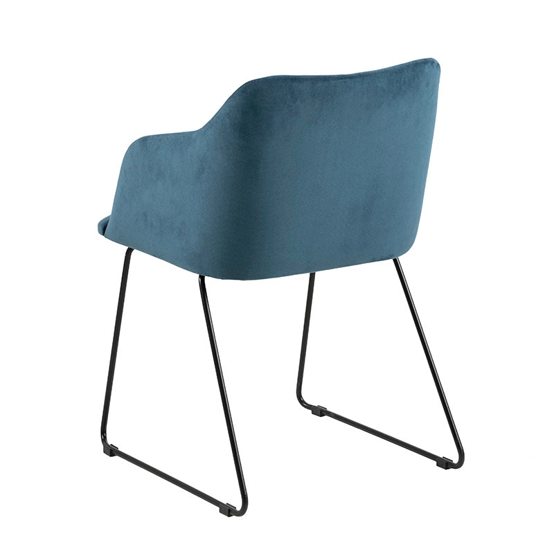 AYLA Modern Dining Chair - Blue Velvet Upholstered Accent Chair for Kitchen, Dining Room & Office - Comfortable & Stylish Seating Solution for Home Decor