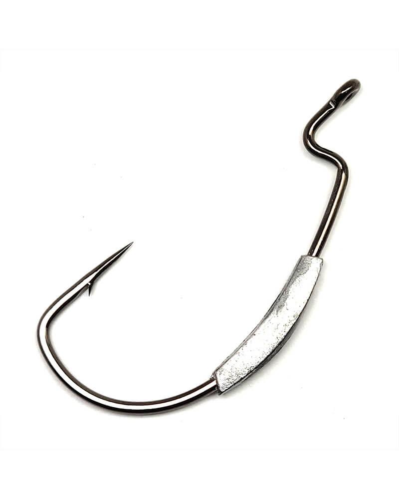 Gamakatsu Worm Superline Extra Wide Gap (EWG) Weighted Hooks NS Black - Premium Fishing Hooks for Bass, Trout & Freshwater Fishing