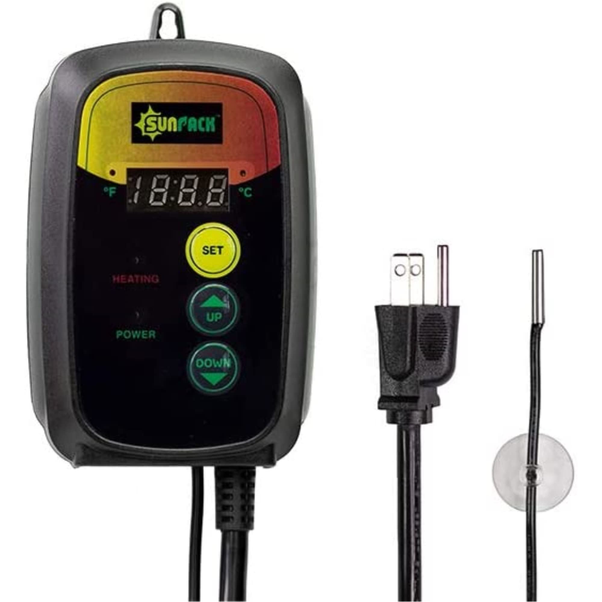 Digital Heat Mat Temperature Controller with Soil Probe - 6ft Cord for Seedling Heat Mats, Indoor Plant Germination & Greenhouse Use
