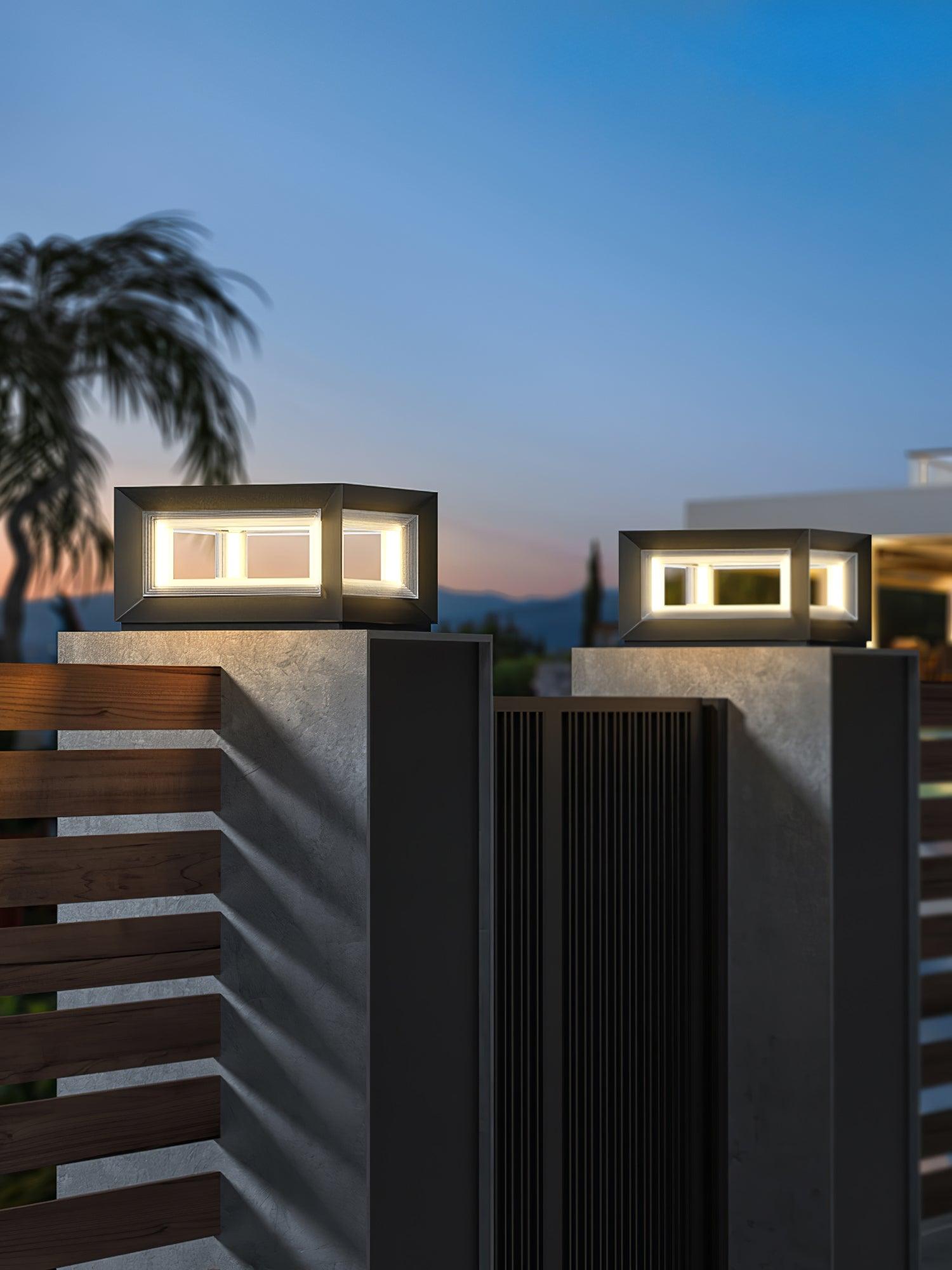 Solar Powered LED Light Cube Outdoor Post Light - Waterproof & Durable for Garden, Pathway, and Patio Lighting