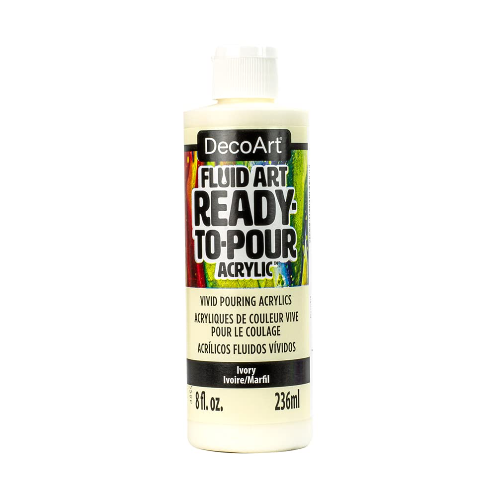 Deco Art Fluid Art Ivory Acrylic Paint - Premium Quality for Fluid Art, Pour Painting & DIY Crafts - Perfect for Canvas, Wood & Home Decor Projects