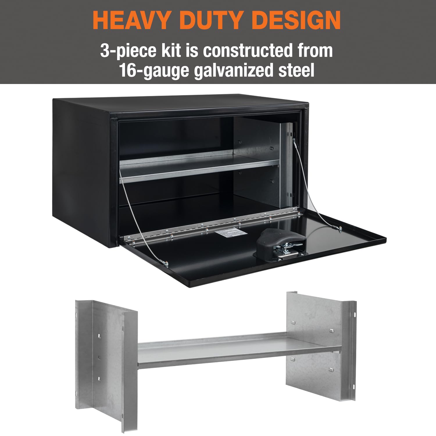 Universal Shelf Kit for 18x18x48 Underbody Truck Tool Boxes - Interior Storage Shelf Organizer | Heavy Duty Truck Tool Box Accessory | Made in USA | Perfect for Mechanics, Contractors & Work Trucks