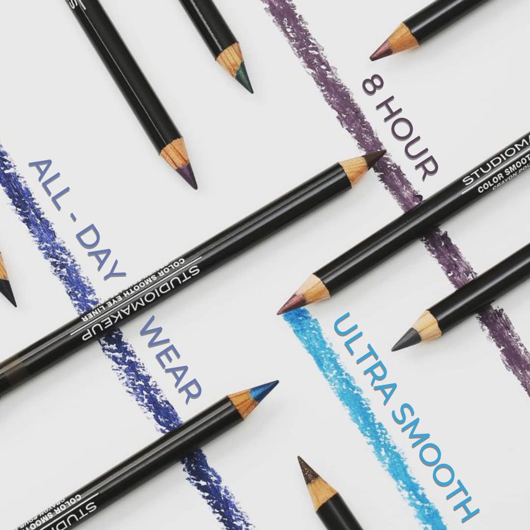 Studiomakeup Smooth Eyeliner Pencil - Soft Touch Eye Makeup with Smooth Texture for Smoky to Natural Looks | Blue Eyeliner Pencils Safe for Sensitive Eyes | Perfect for Daytime Office Wear & Evening Party Makeup