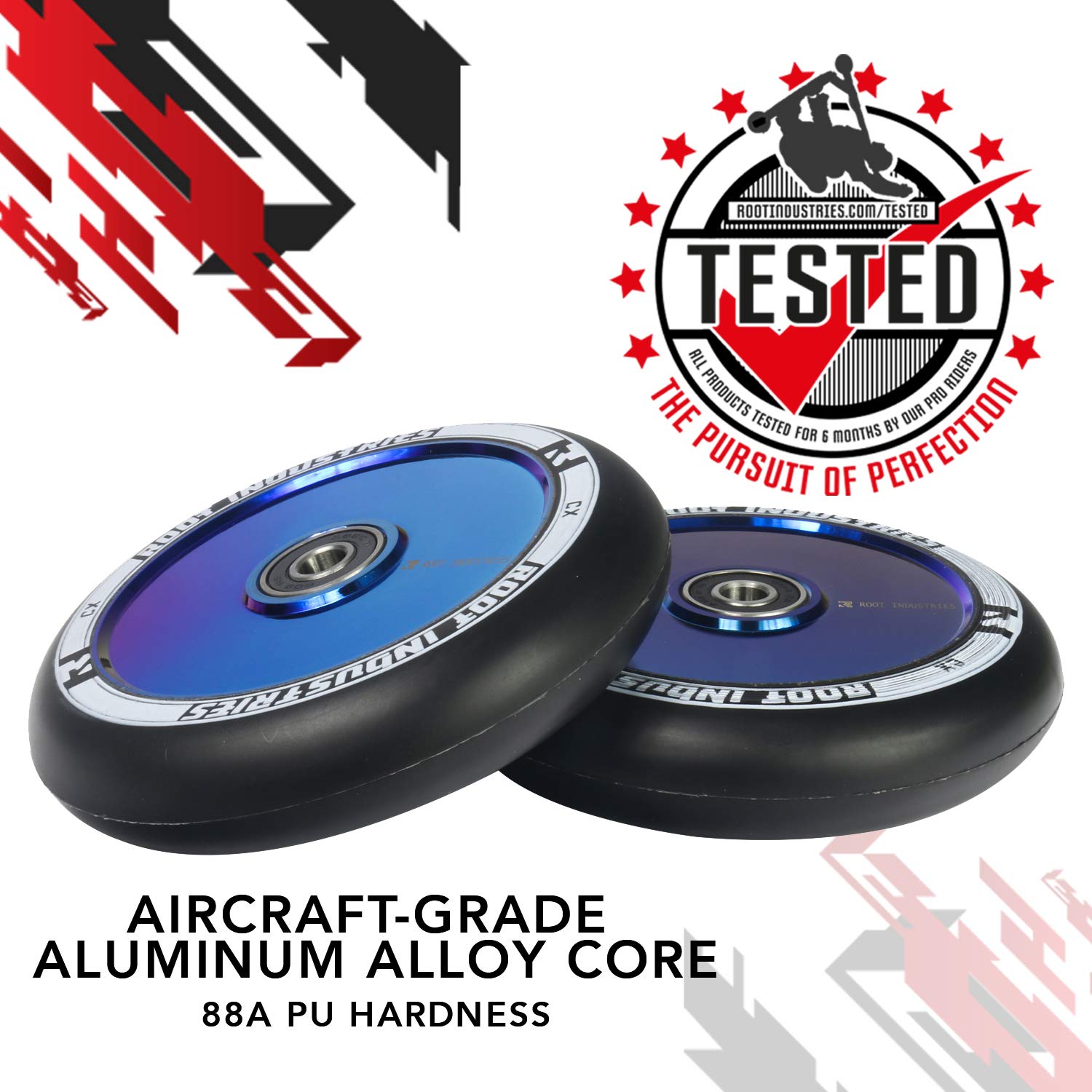 Root Industries 120mm Air Wheels for Kids - High-Performance Skateboard & Scooter Wheels - Perfect for Smooth Rides in Parks, Streets & Skateparks