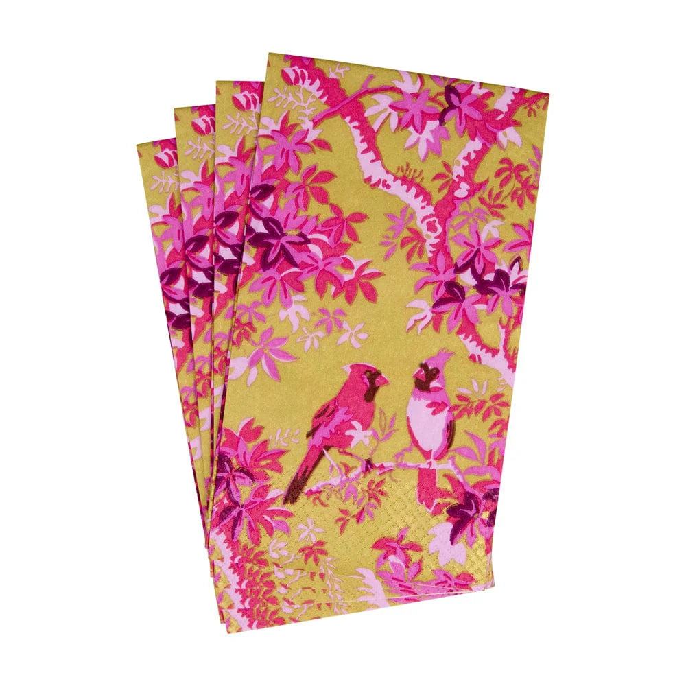 Scenic Songbirds Rose & Gold Guest Towels - Elegant Floral Design for Bathroom, Kitchen & Powder Room - Perfect for Parties, Weddings & Home Decor