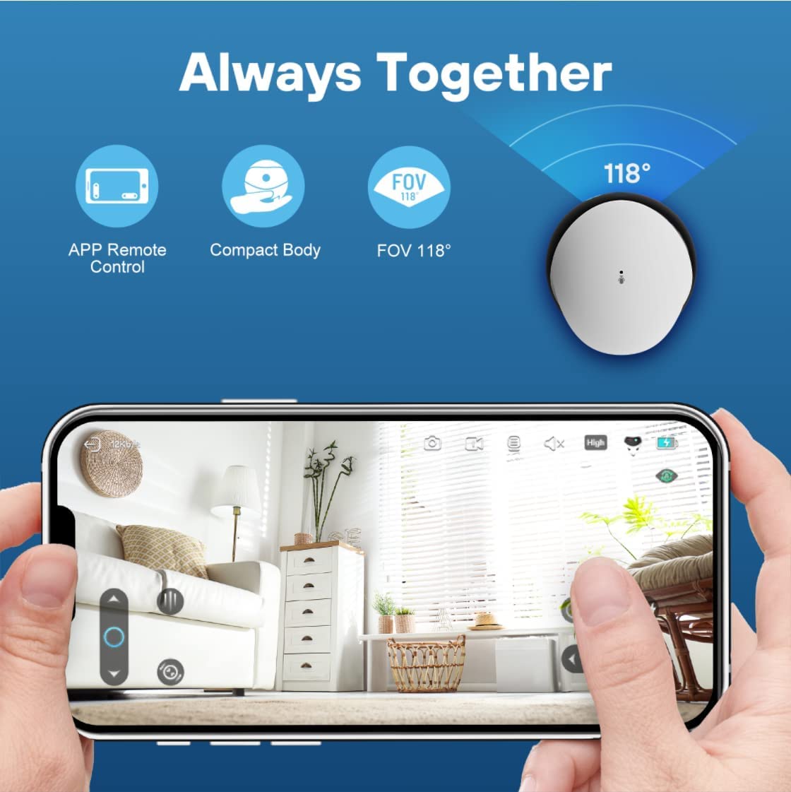 Enabot Pet Camera - 1080P WiFi Security Camera with Night Vision, 2-Way Audio, Auto Recharge & Mobile App - Indoor Wireless Camera for Pets, Baby & Elderly Home Monitoring - Perfect for Pet Watching, Baby Care & Home Security