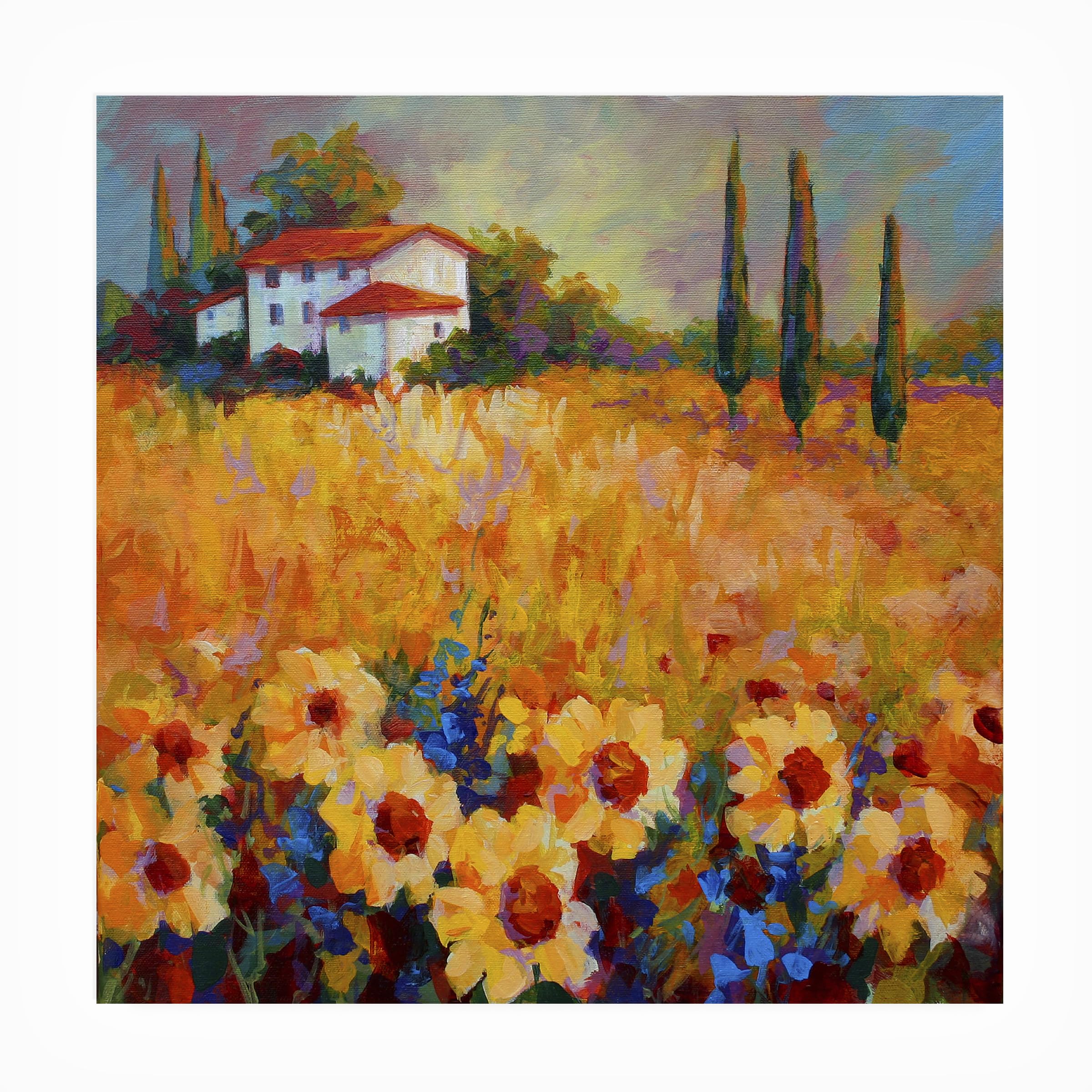 Marion Rose 'Tuscan Sunflowers' Weatherproof Outdoor Wall Art - Perfect for Patio, Garden, and Porch Decor