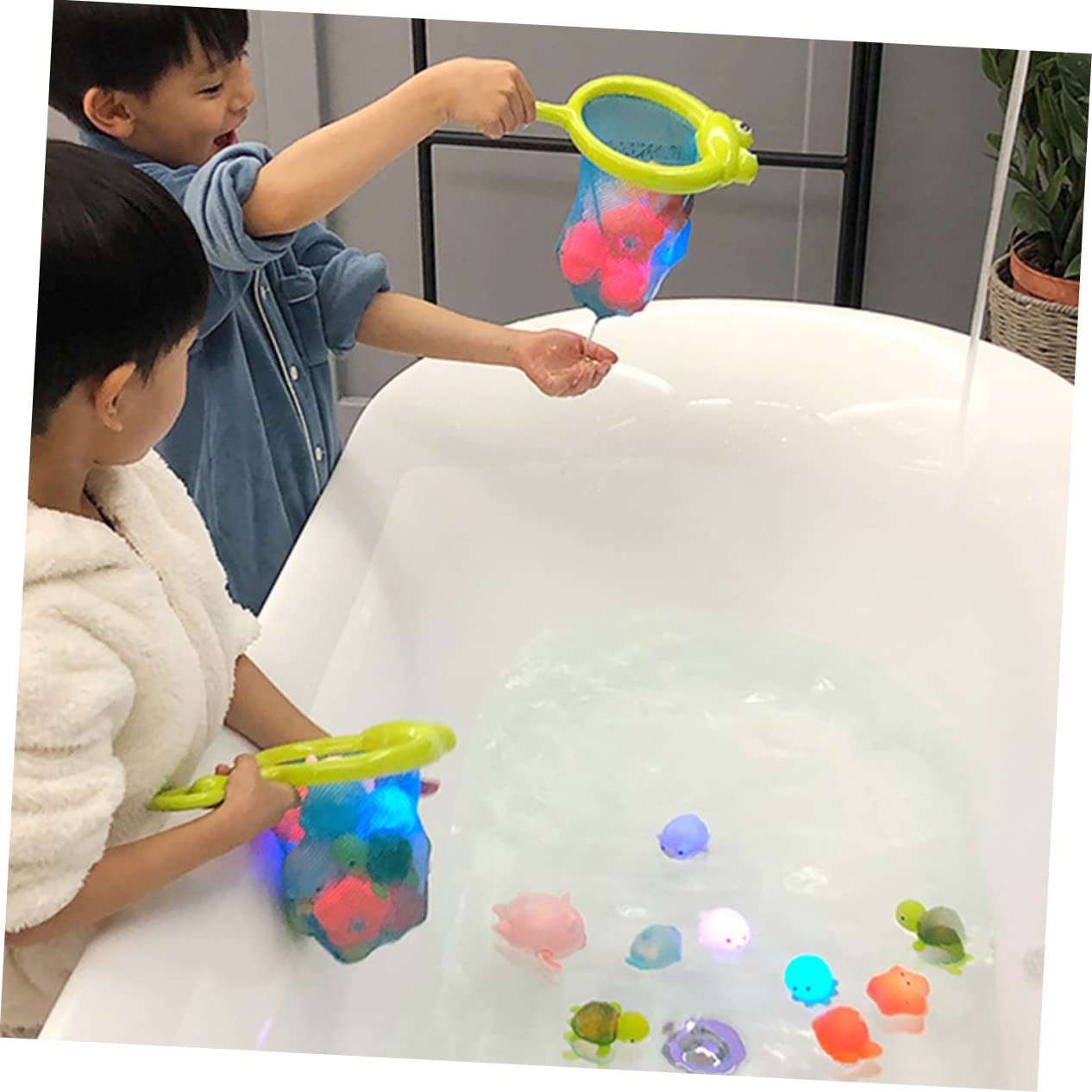 HEMOTON 5-Piece Fishing Net Toy Set - Artificial Fish Water Table & Pool Toys for Kids - Perfect for Outdoor Play, Beach, and Backyard Water Activities