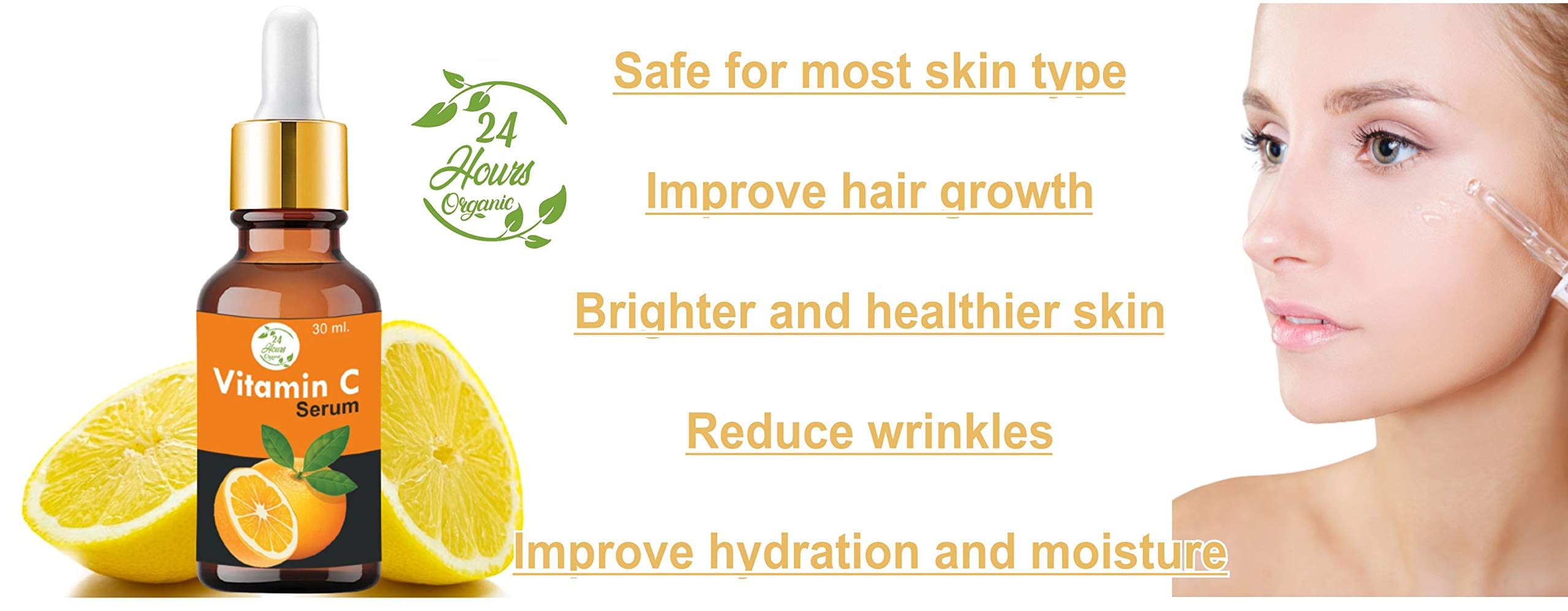 24 Hours Organic Multani Mitti Face Pack Powder 100g with Rose Water 60ml & Vitamin C Serum 30ml - Natural Clay Mask for Glowing Skin - Perfect for Daily Skincare Routine & Spa Treatments
