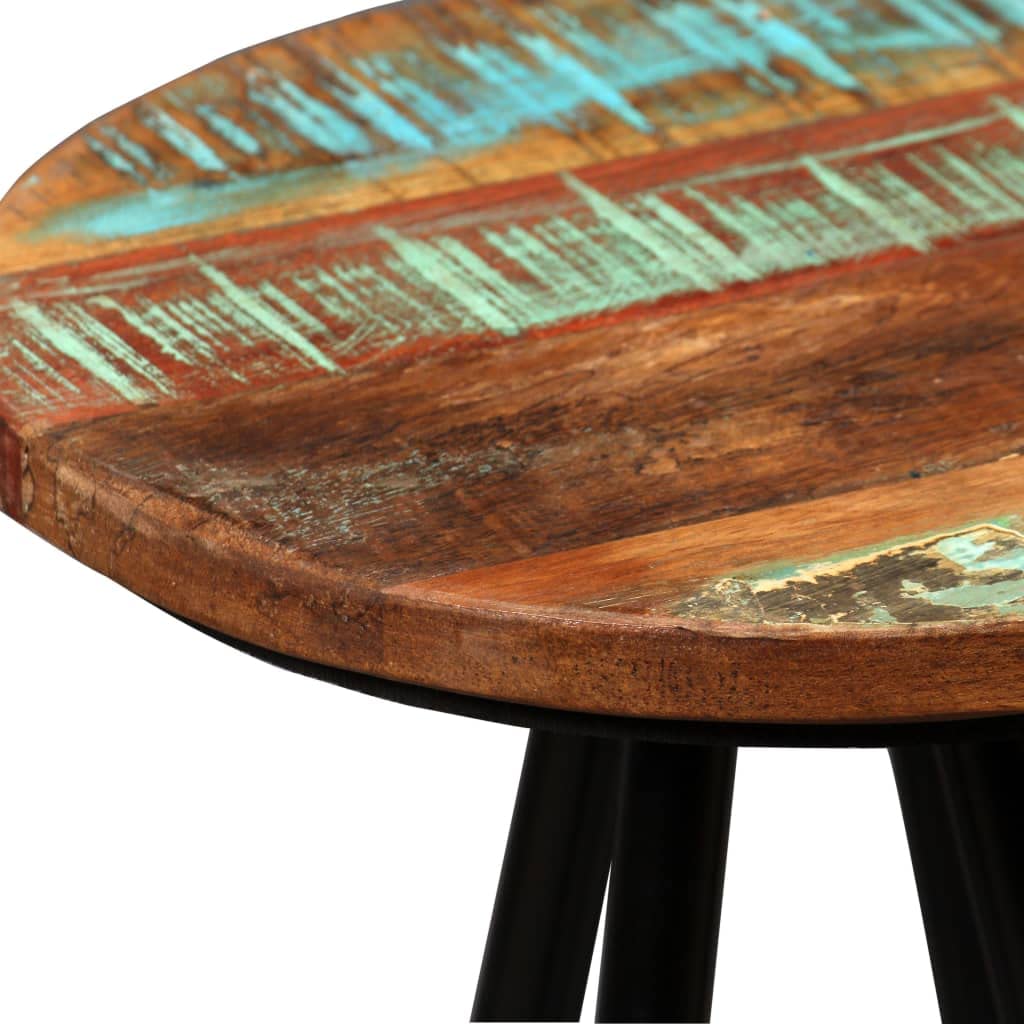 4-Piece Solid Reclaimed Wood Bar Stools Set - Rustic Industrial Style Counter Height Stools for Kitchen Island, Breakfast Nook, and Home Bar Decor