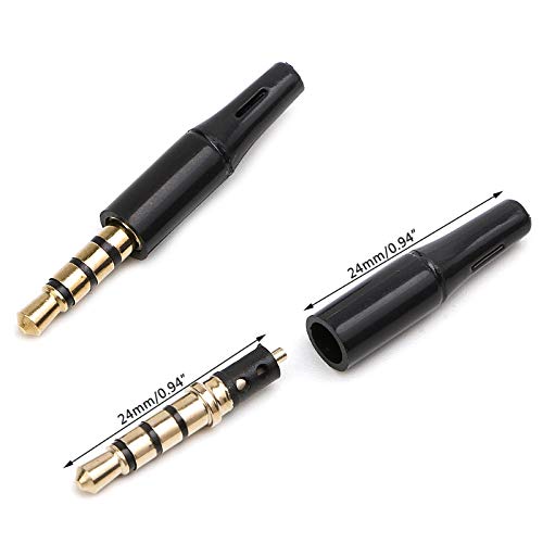 10Pcs 3.5mm Stereo Headphone Jack Adapter - 4 Pole Audio Plug Connector for Headphones, Speakers & Mobile Devices - Perfect for Home, Office & Travel Use (White)