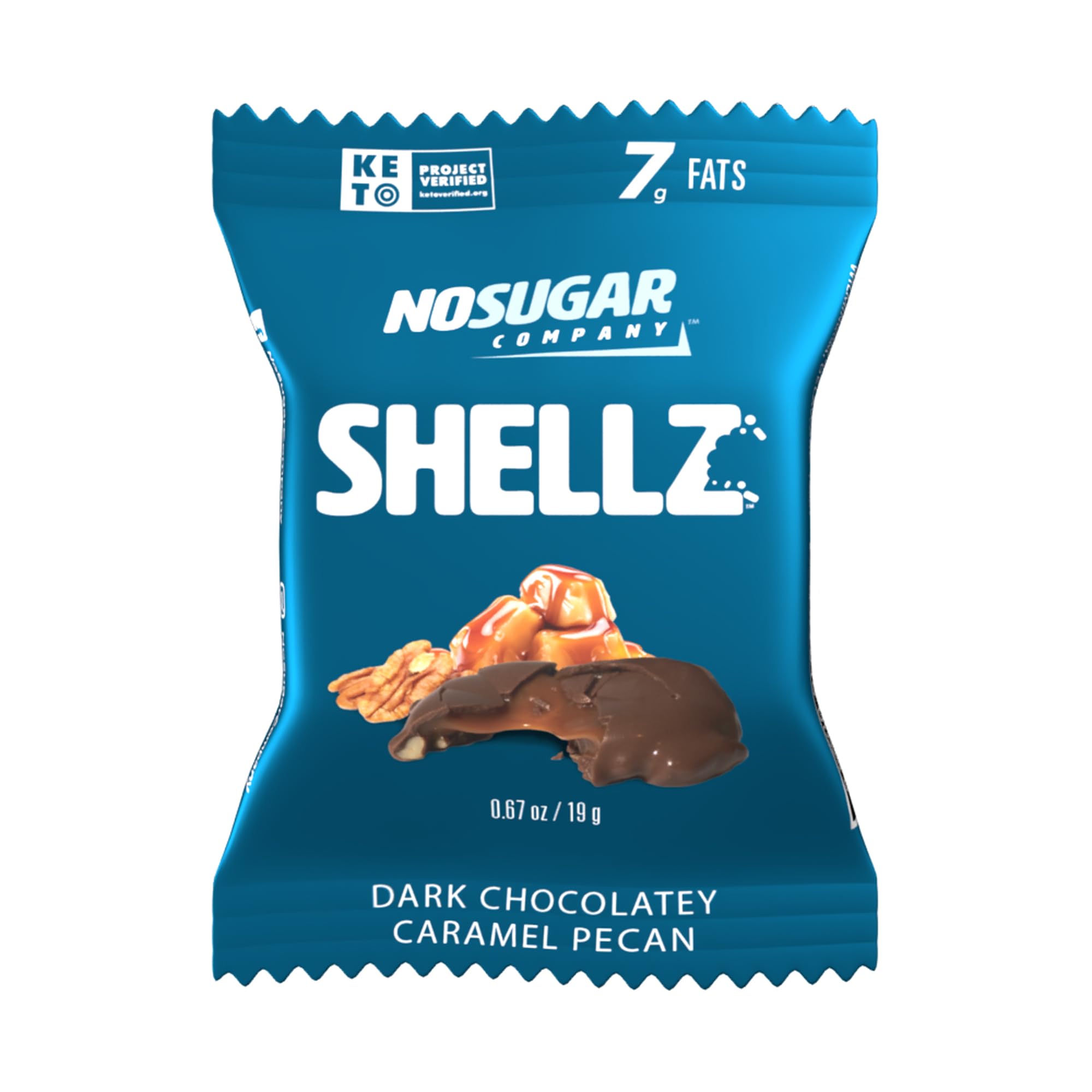 Premium Keto Turtle Candy - Sugar Free Chocolate Caramel Pecan Snacks, Low Carb (1g Net), Gluten Free, Kosher, 25 Individually Wrapped Pieces (475g Box) - Perfect for Keto Diet, Weight Loss & Healthy Snacking at Home/Office