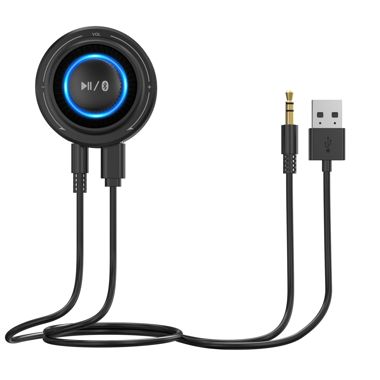 Wireless Bluetooth 5.2 Car Kit Aux Receiver - Portable 3.5mm Bluetooth Adapter for Car Radio, Home Stereo & Wired Headphones | Hands-Free Calling, Music Streaming for Commuting, Road Trips & Home Audio