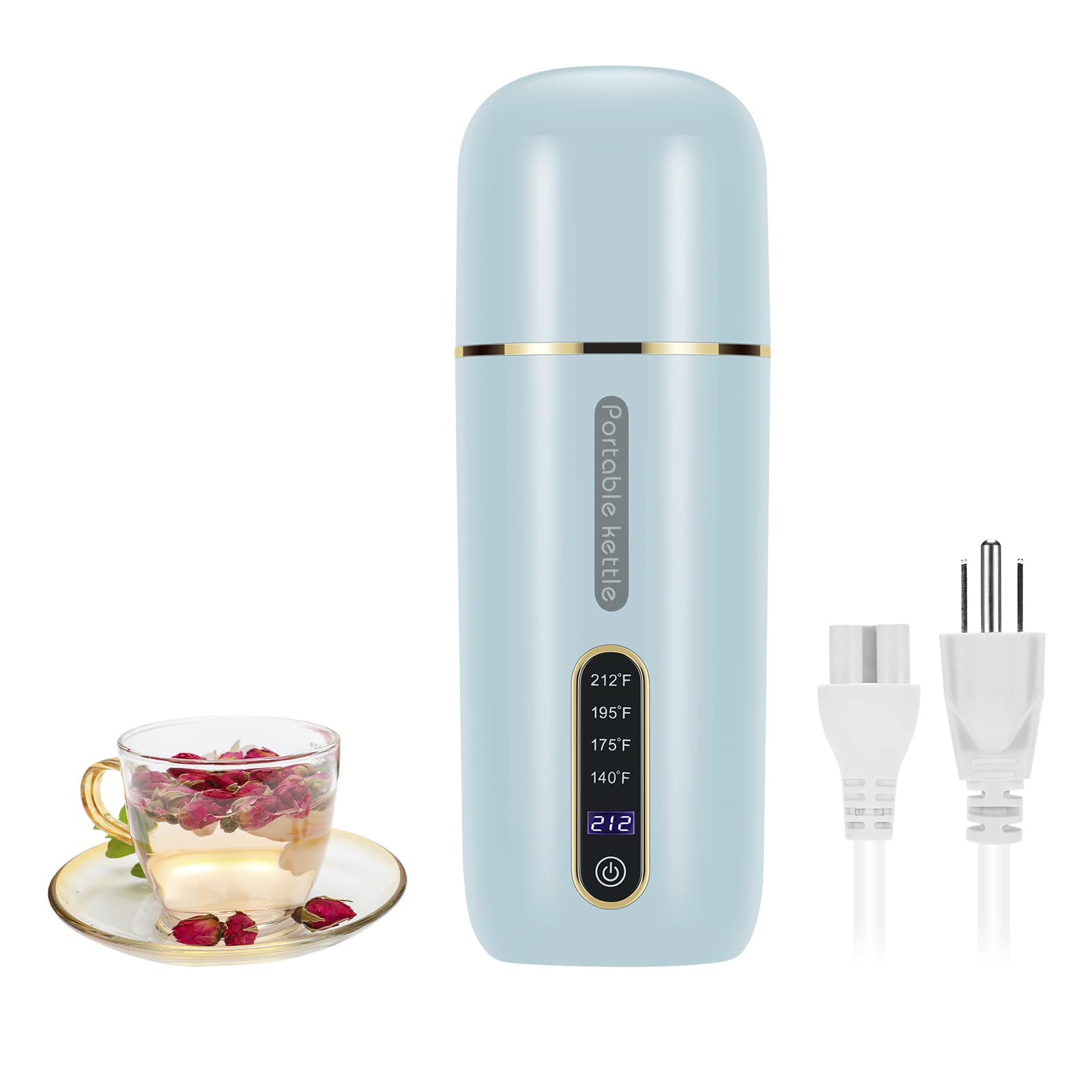 Portable Electric Kettle for Travel - Mini Fast Boiling Water Heater & Tea Maker, 3-in-1 Compact Kettle with Auto Shut-Off - Perfect for Camping, Office, Dorm & Hotel Use
