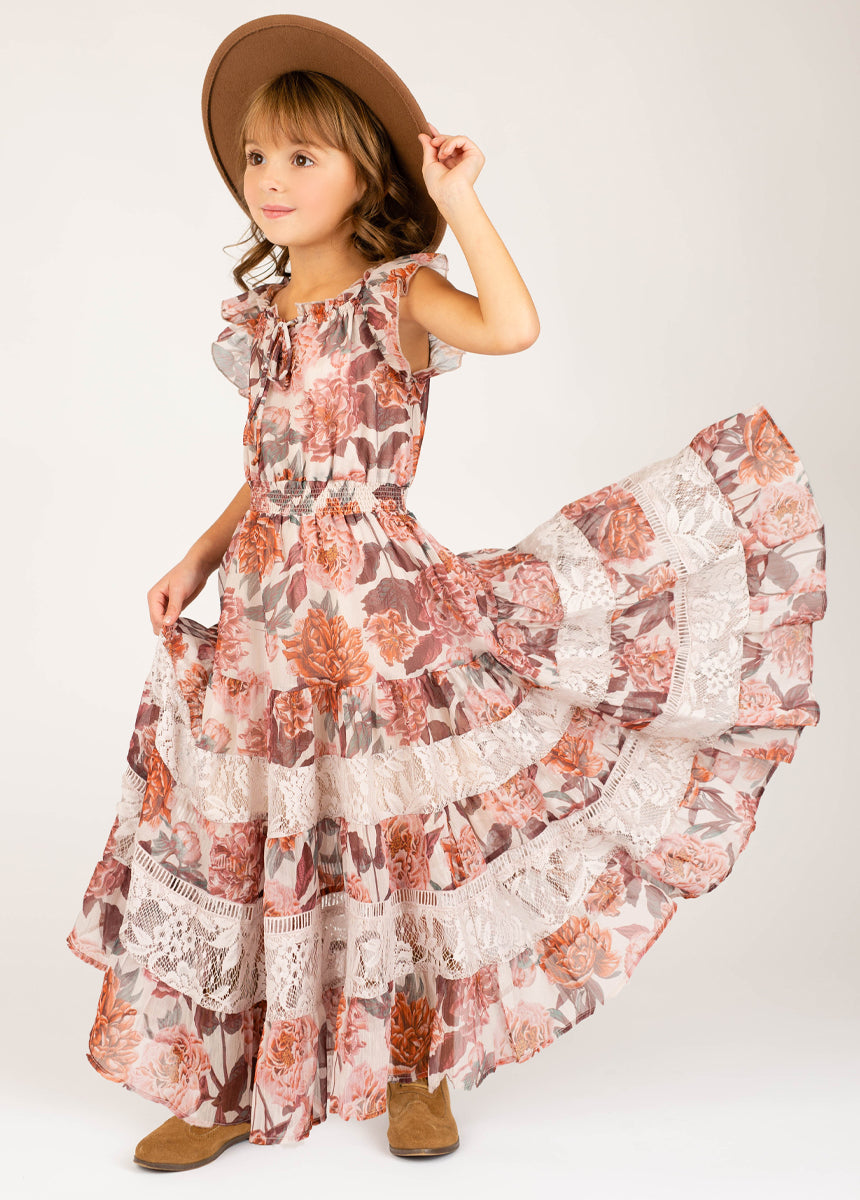Shira Blush Floral Dress - Elegant Women's Floral Print Dress for Spring & Summer, Perfect for Weddings, Parties & Date Nights
