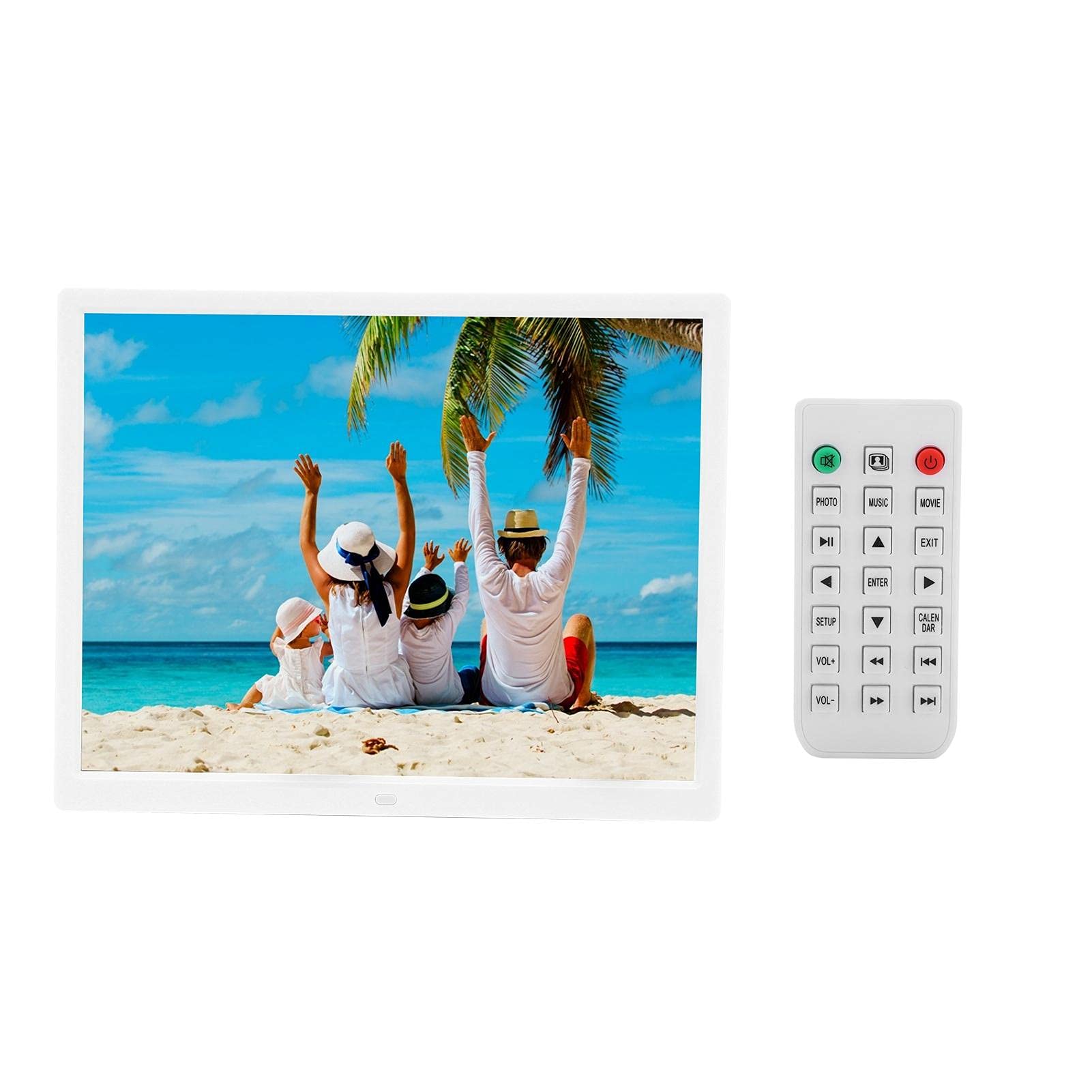 15 Inch Digital Photo Frame with 1024x768 HD Display - Supports MP3/MP4 Playback & Remote Control - Perfect for Home Decor, Birthday Gifts, and Wedding Memories (US)