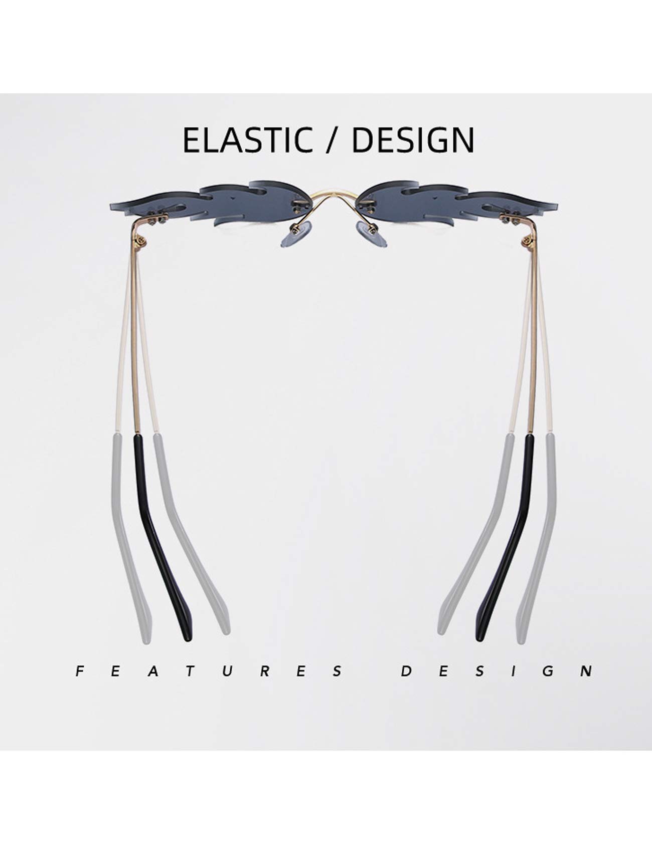 Letuwj Unisex Flame-Shaped UV Protection Sunglasses - Stylish & Durable for Outdoor Activities, Beach, Driving & Fashion