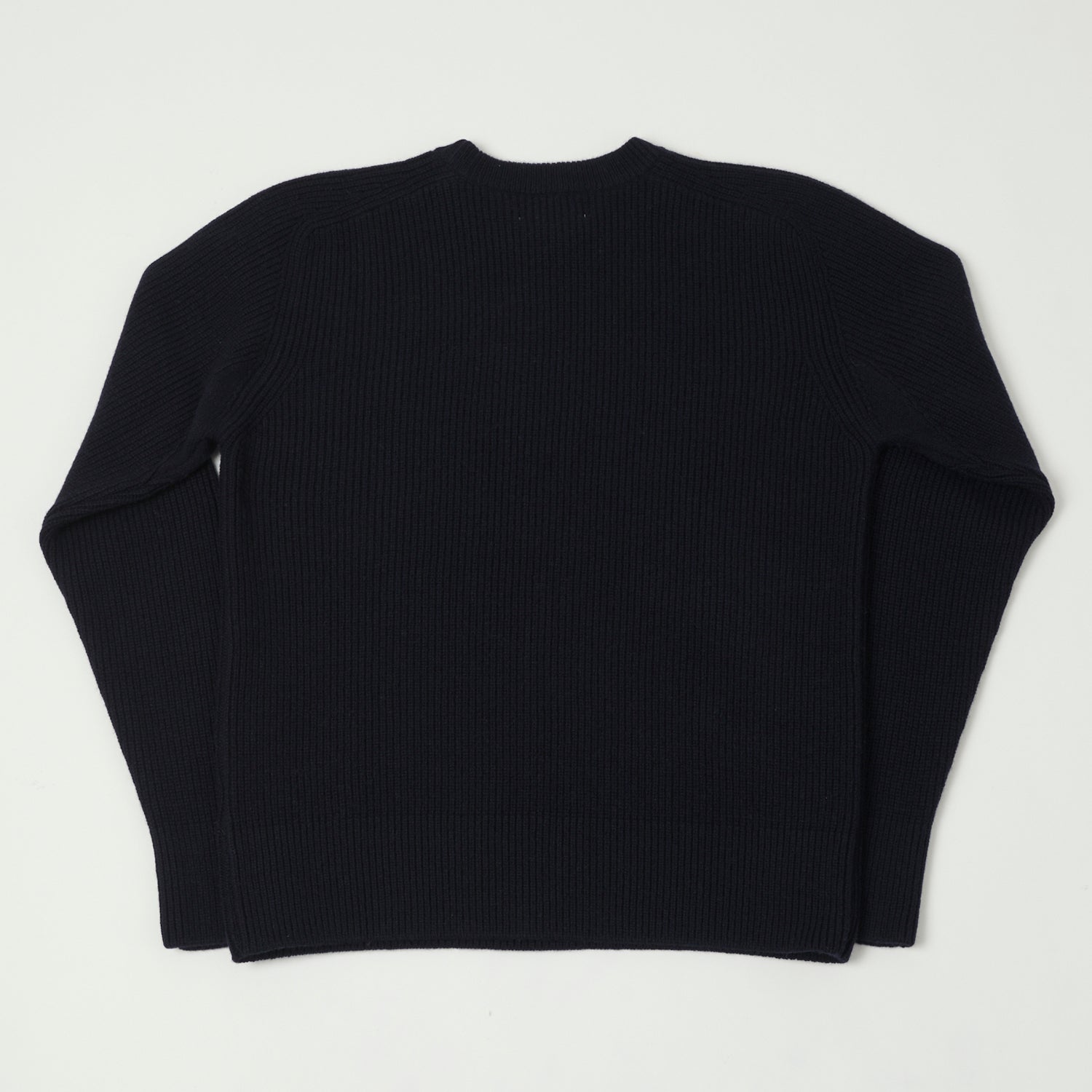 Merz b. Schwanen LOCC02 Ribbed Knit Crew Neck Pullover Sweater - Dark Navy Blue - Men's Casual Winter Warm Slim Fit Cotton Top for Everyday Wear & Layering