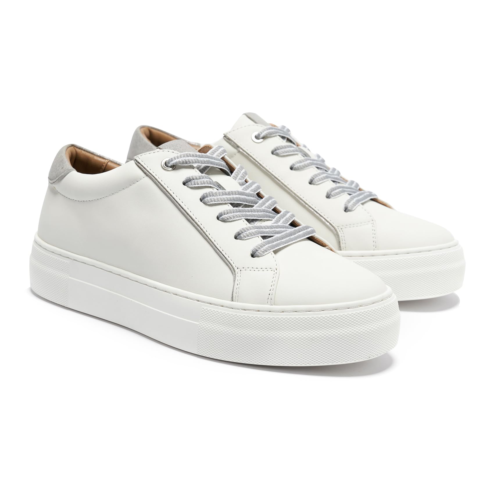 Women's Fashion Leather Platform Sneakers - Comfortable Casual Walking Shoes for Everyday Wear | Perfect for Work, Travel & Street Style Outfits