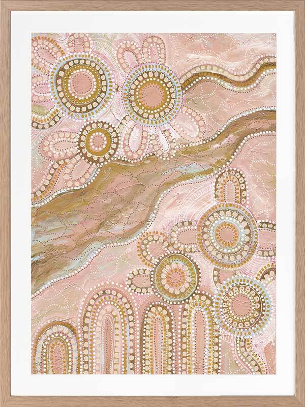 Bila III Blush Pink Framed Art Print - Modern Wall Decor for Living Room, Bedroom & Office | Ready to Hang Canvas Painting