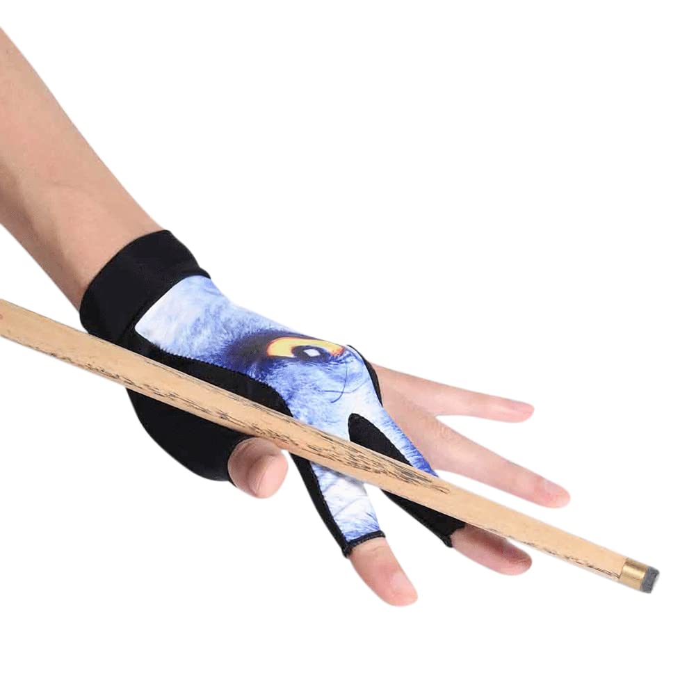 HAOZAIKEJI 3-Finger Billiard Gloves - Breathable Snooker & Pool Cue Gloves for Men & Women, Anti-Slip Stretchable Left Hand Shooting Gloves (1 PC) - Perfect for Professional Pool, Snooker & Carom Games