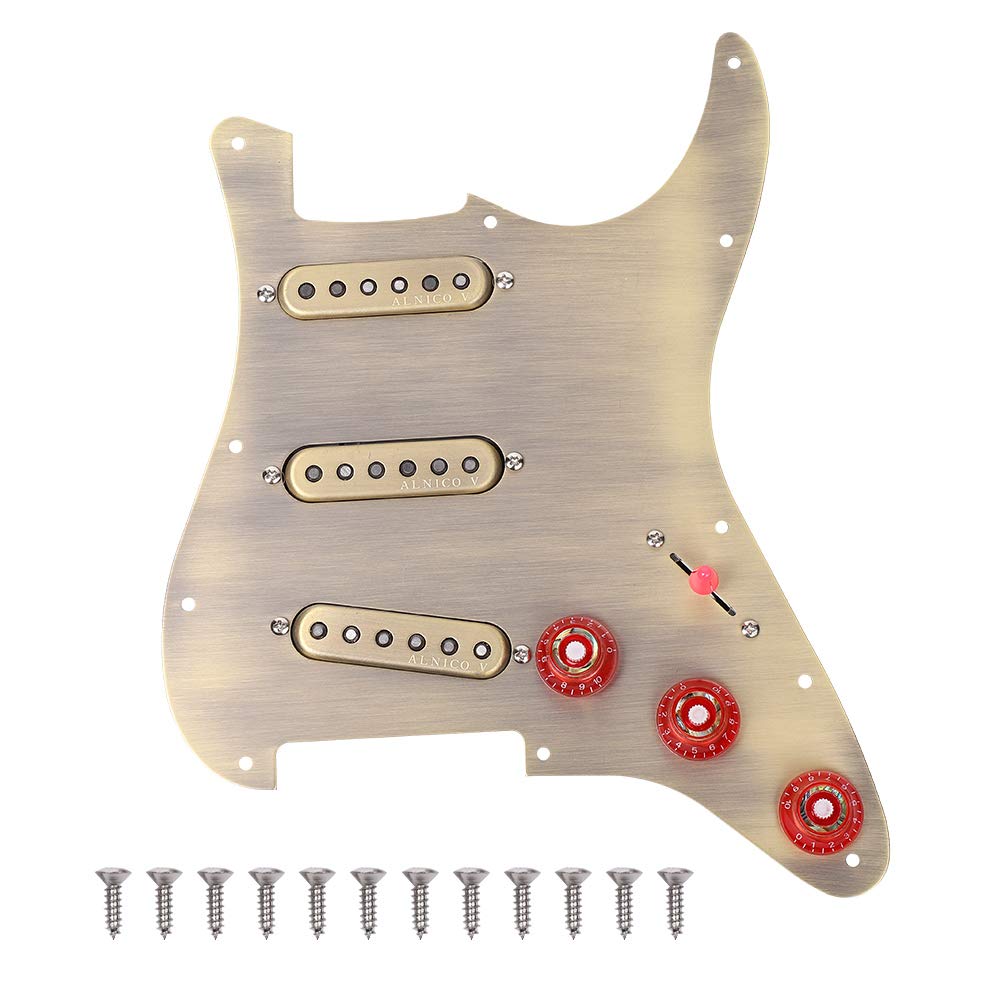 Tomotato Prewired Pickguard Loaded for Stratocaster Style Electric Guitar - Complete Pickguard Assembly with Magnet Pickups - Perfect for DIY Guitar Upgrades & Professional Installations
