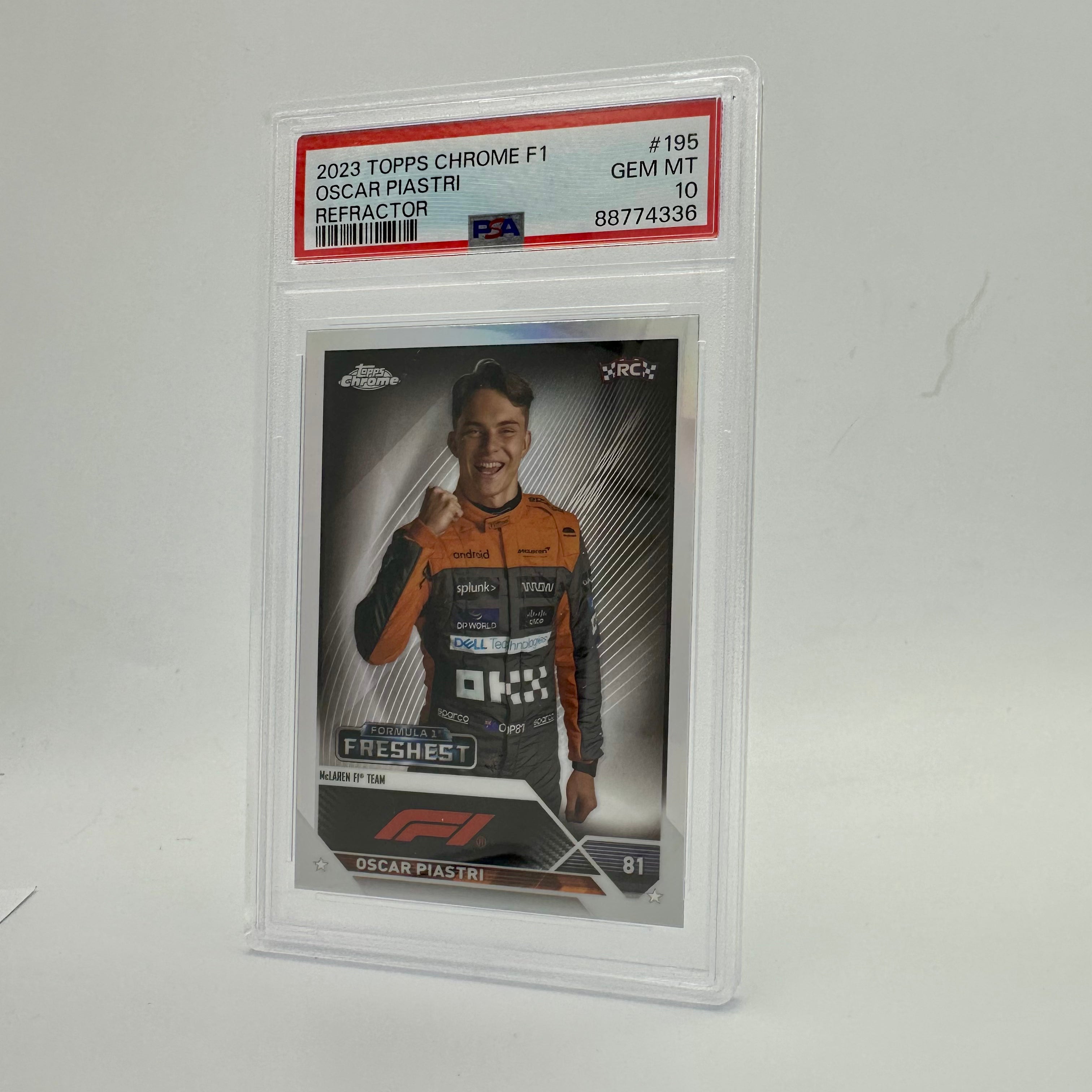 PSA 10 Oscar Piastri #195 Refractor 2023 Topps Chrome Rookie Card - Perfect for Collectors, Sports Memorabilia Enthusiasts & Investment