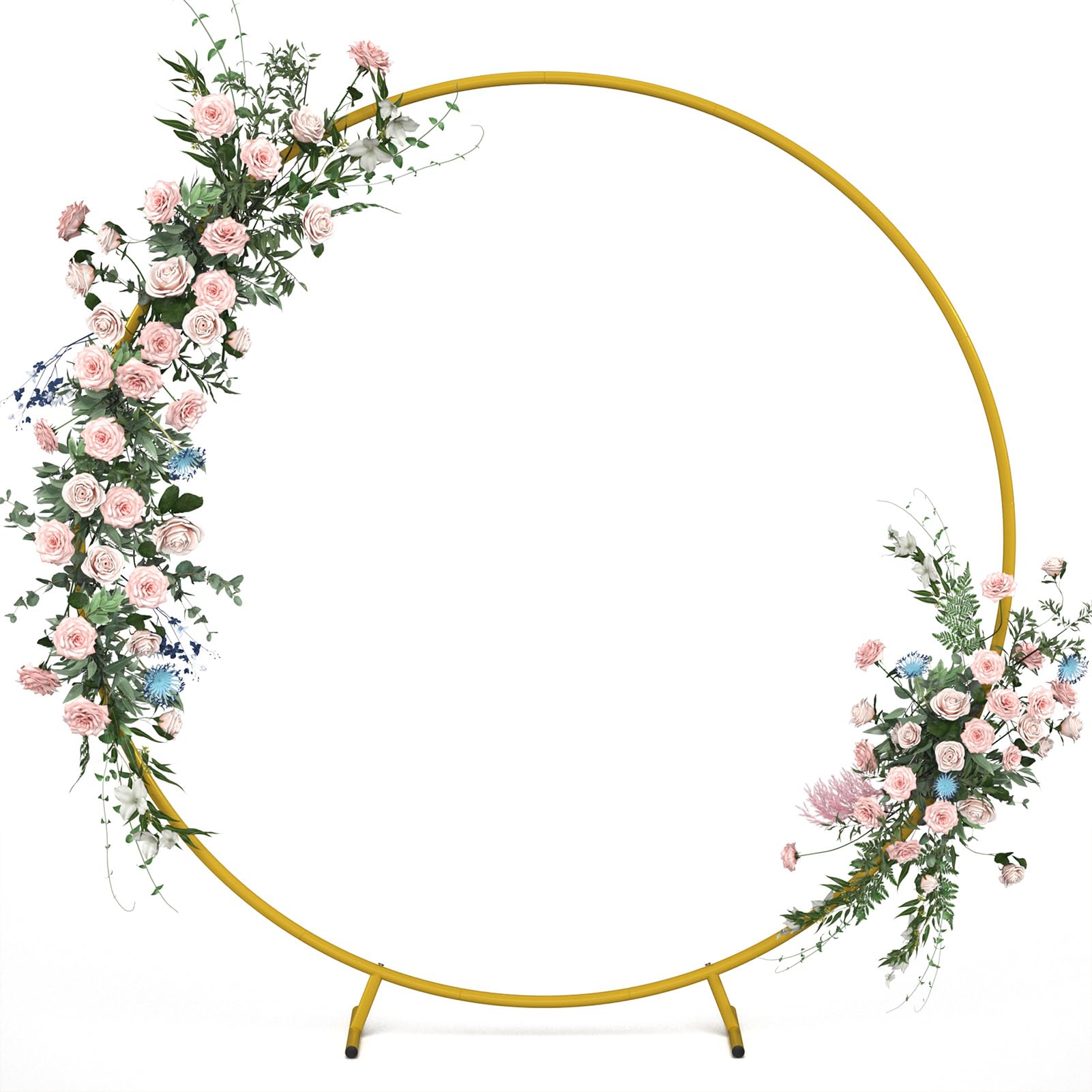 7.2FT Gold Round Balloon Arch Stand for Wedding, Party, Anniversary, Baby Birthday - Decorative Metal Circle Backdrop Stand (Gold, 7.2ft) - Perfect for Indoor/Outdoor Events, Photo Booths & Party Decorations