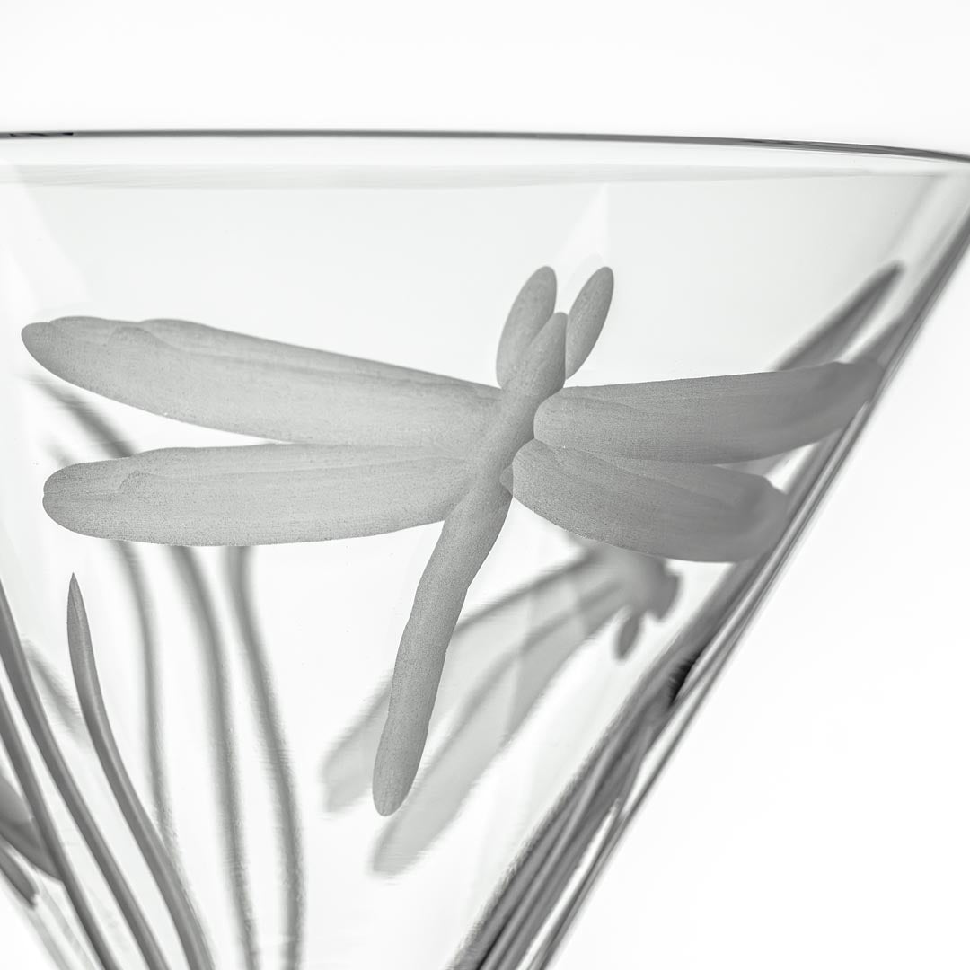 Premium Dragonfly 10oz Martini Cocktail Glasses Set of 4 - Elegant Barware for Cocktail Parties, Home Entertaining & Gift Giving