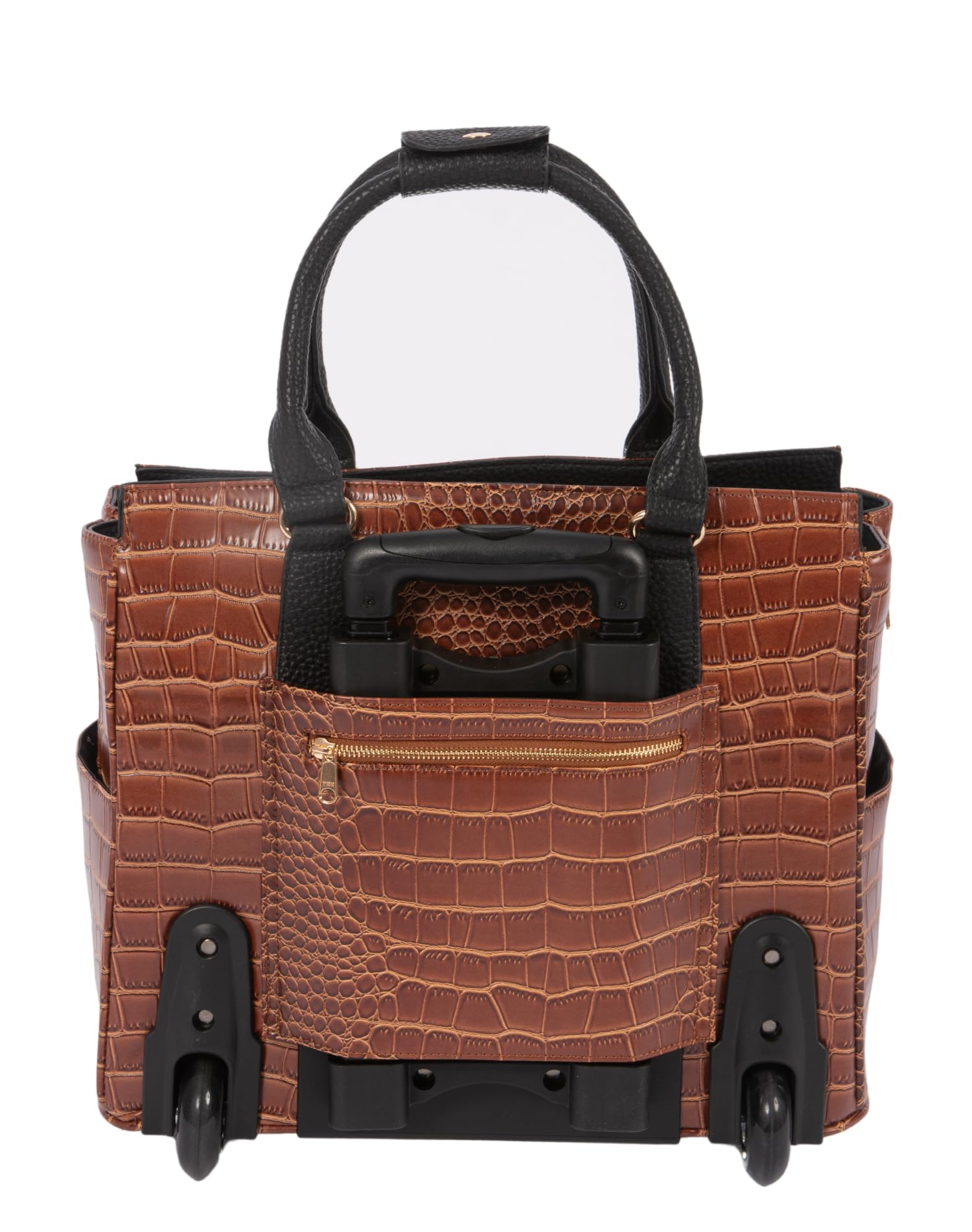 JKM & Company Rolling Laptop Bag for Women - Stylish Wheeled Briefcase with Wheels Fits 13-17 Inch Laptops, Durable Office Travel Computer Case for Business Professionals - Perfect for Airplane Carry-On & Commuting (Manhattan)