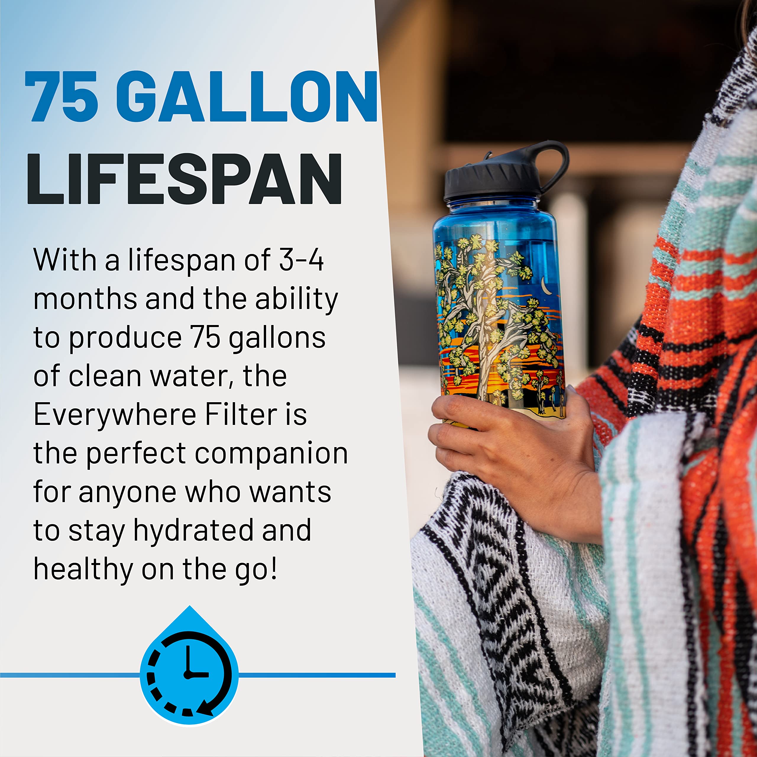 Epic Water Filters Nalgene OG Water Bottle with Built-in Filter | 32oz BPA-Free Water Bottle | Removes 99.99% of Tap Water Contaminants & PFAS | Made in USA | Perfect for Hiking, Camping & Outdoor Adventures
