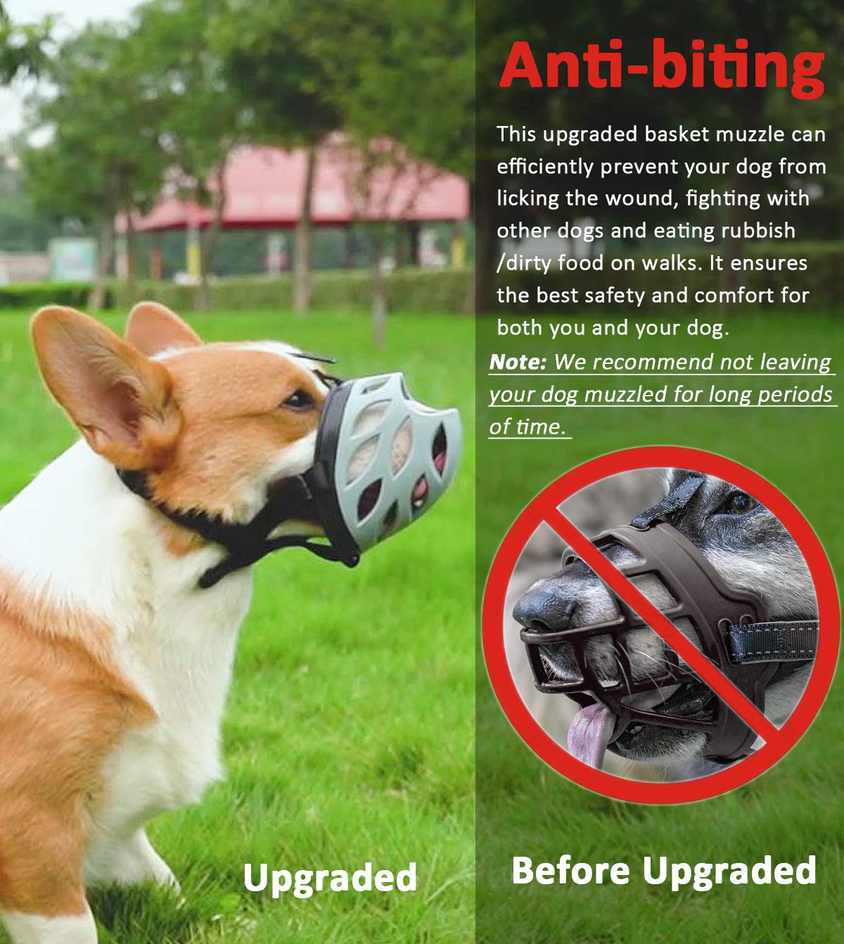 BARKLESS Dog Muzzle - Soft Rubber Basket Muzzle for Small Medium Large Dogs - Stops Barking, Biting & Chewing - Comfortable & Adjustable (Size 2, Grey) - Perfect for Training, Grooming & Vet Visits