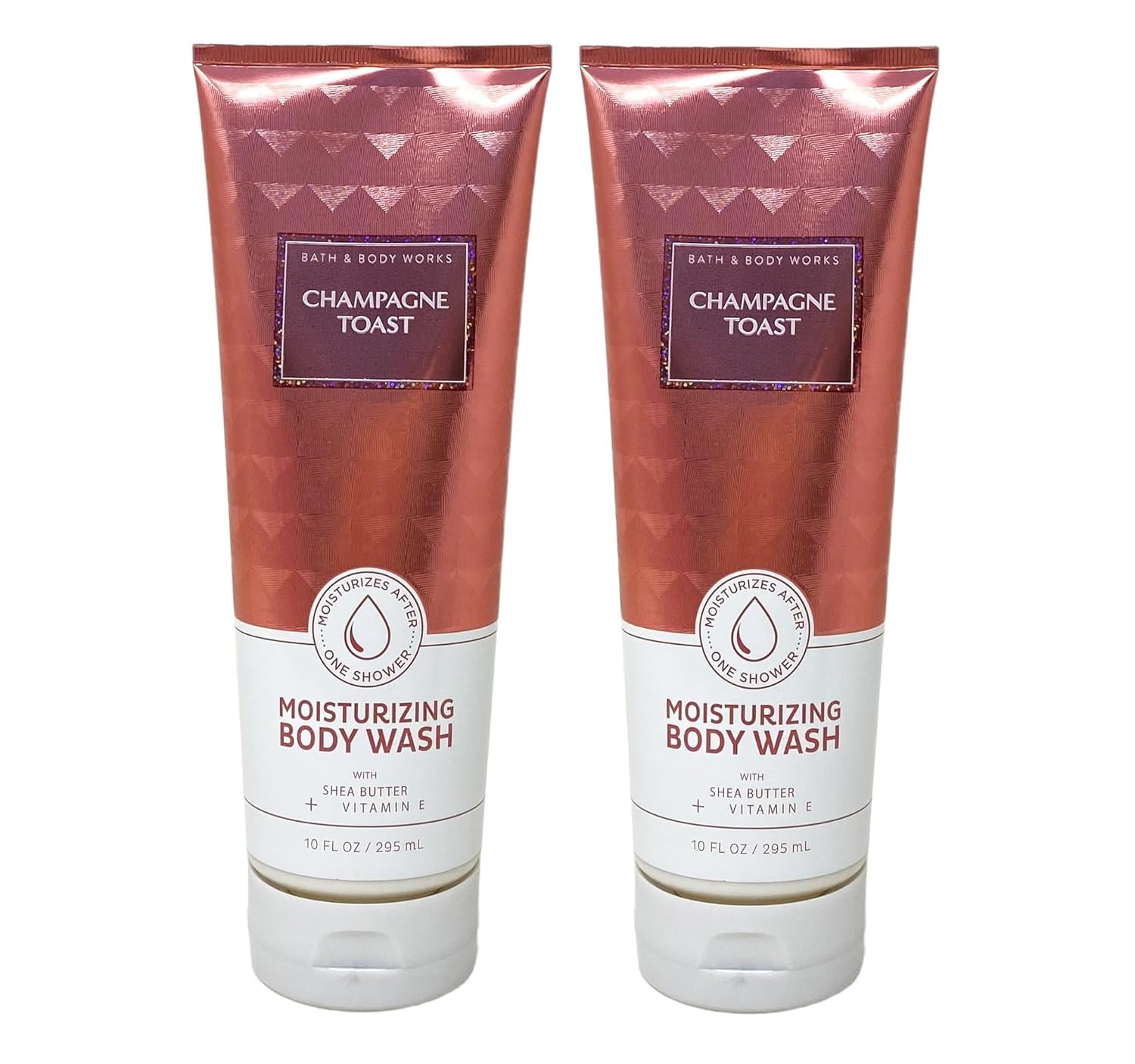 2 Pack CHAMPAGNE TOAST Shea Butter Moisturizing Bath & Body Wash - 10 oz Each | Hydrating Shower Gel for Dry Skin, Luxury Bubble Bath for Relaxation