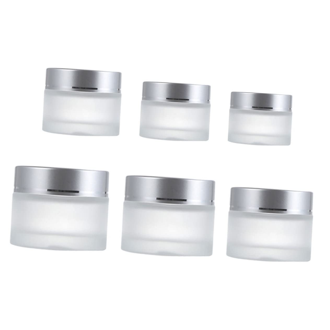 Minkissy 6-Piece Glass Cream Jars Set - Travel-Sized Cosmetic Containers for Toiletries, Makeup Samples & Foundation | Leak-Proof Portable Storage Solution for Skincare, Lotion & Beauty Products (Perfect for Travel, Gym & Daily Use)