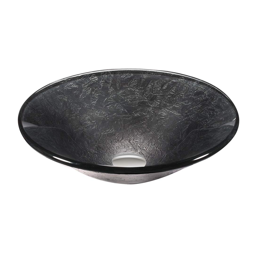 Legion Furniture Tempered Glass Sink Bowl - Platinum Finish Bathroom Vanity Vessel Sink for Modern Home Decor