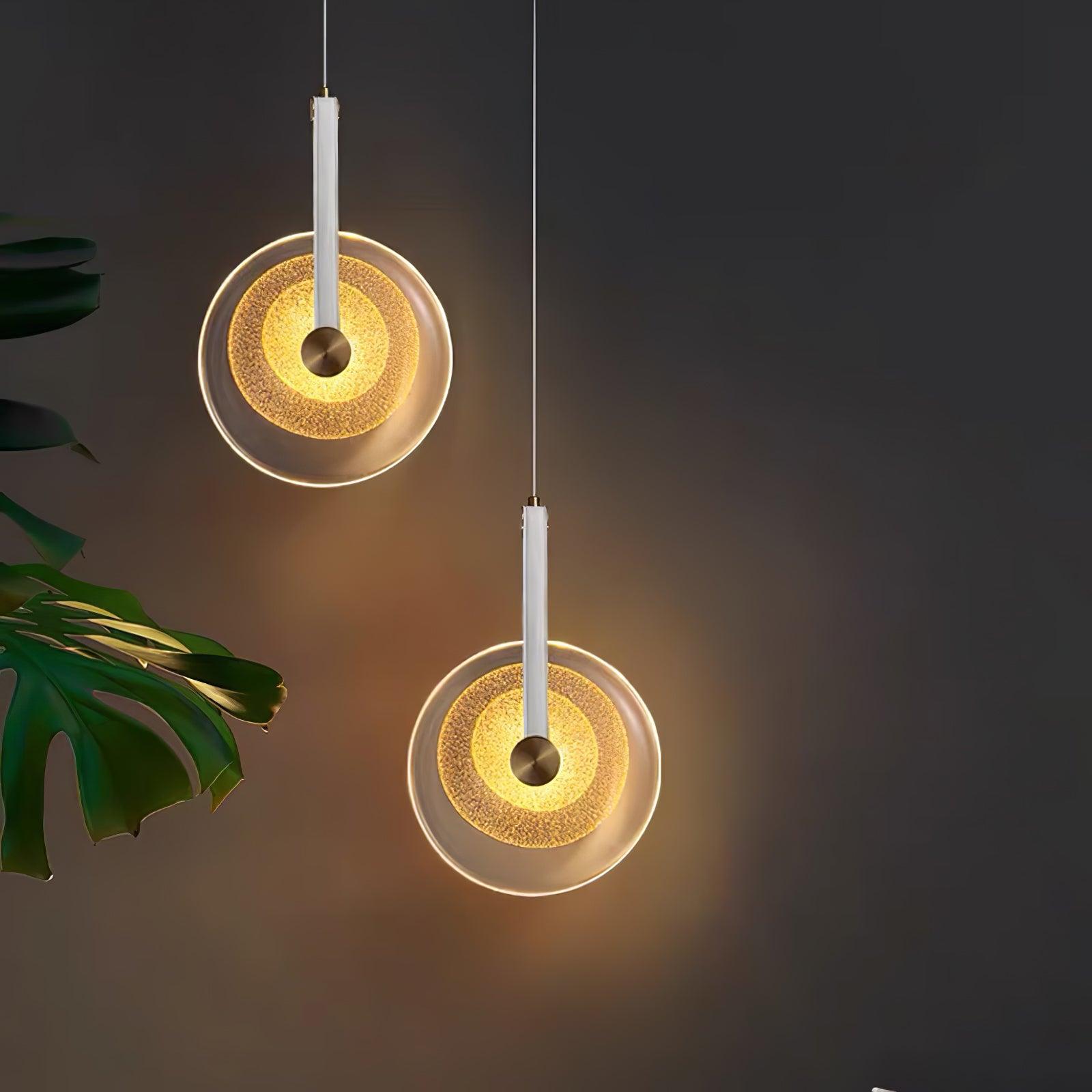 Disc Paolo Castelli Pendant Lamp - Modern Italian Glass Ceiling Light for Dining Room, Kitchen & Living Room Decor